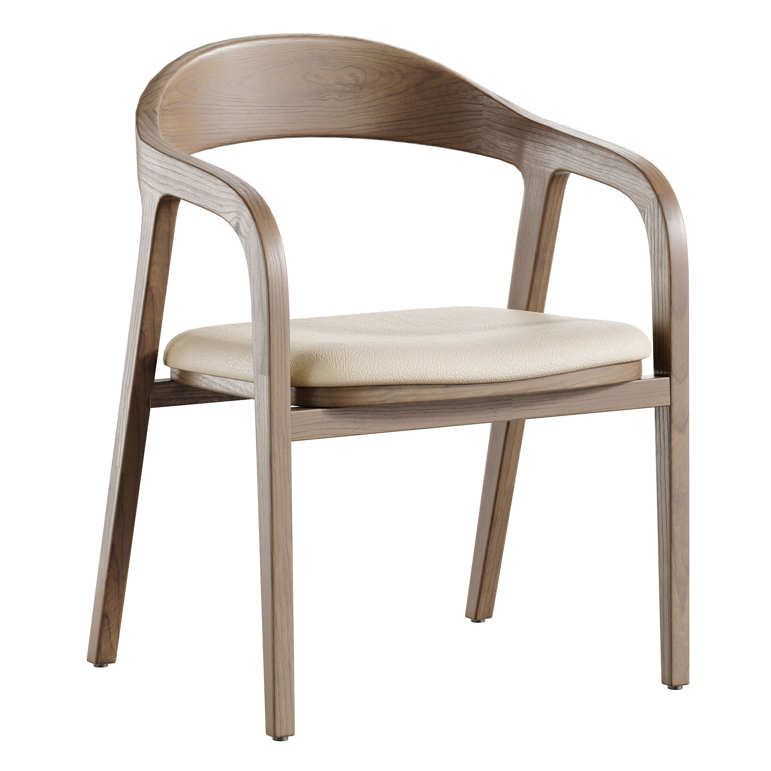 Dining chair armrest chair walnut wood Amir 3D model_4
