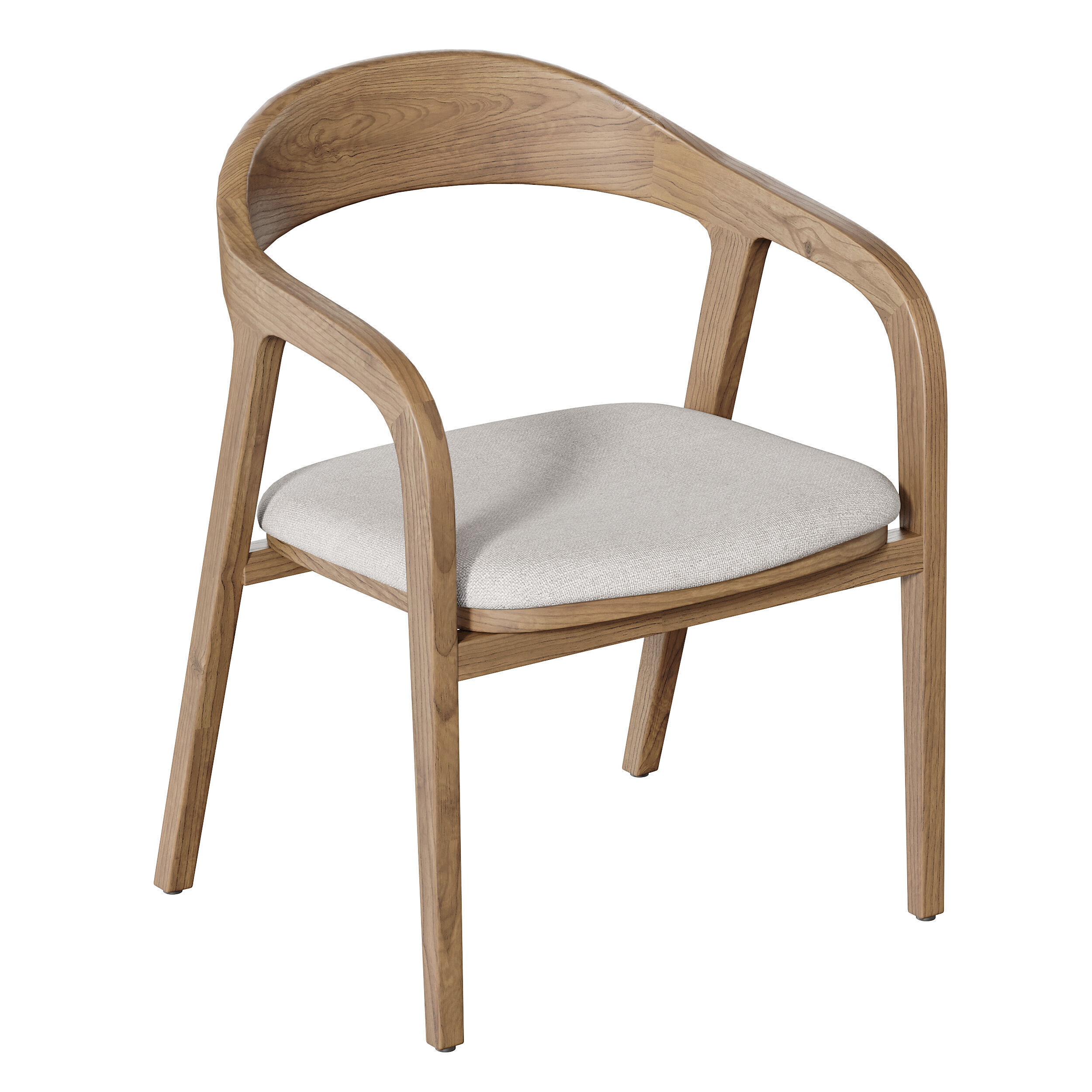 Dining chair armrest chair walnut wood Amir 3D model_10