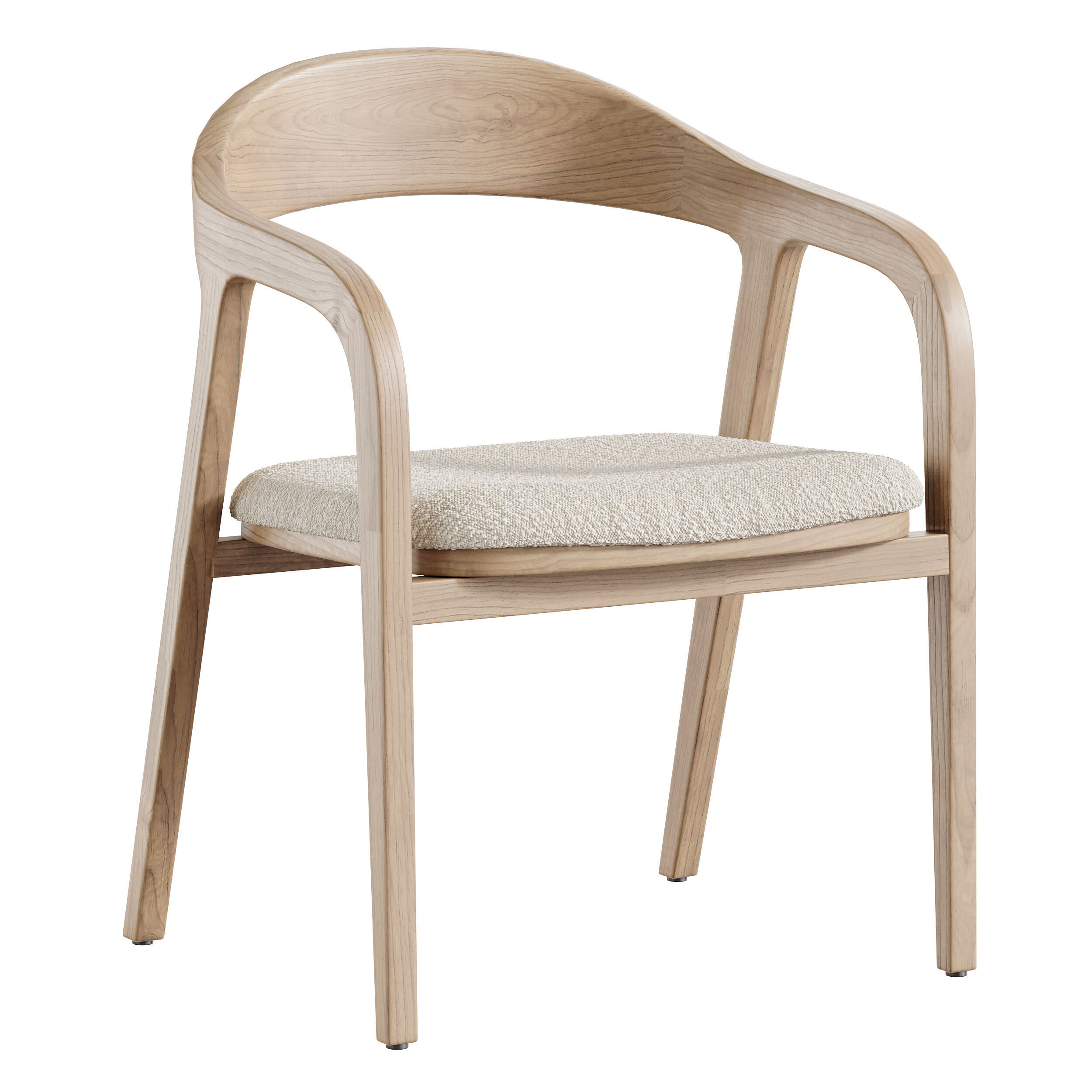 Dining chair armrest chair walnut wood Amir 3D model_2