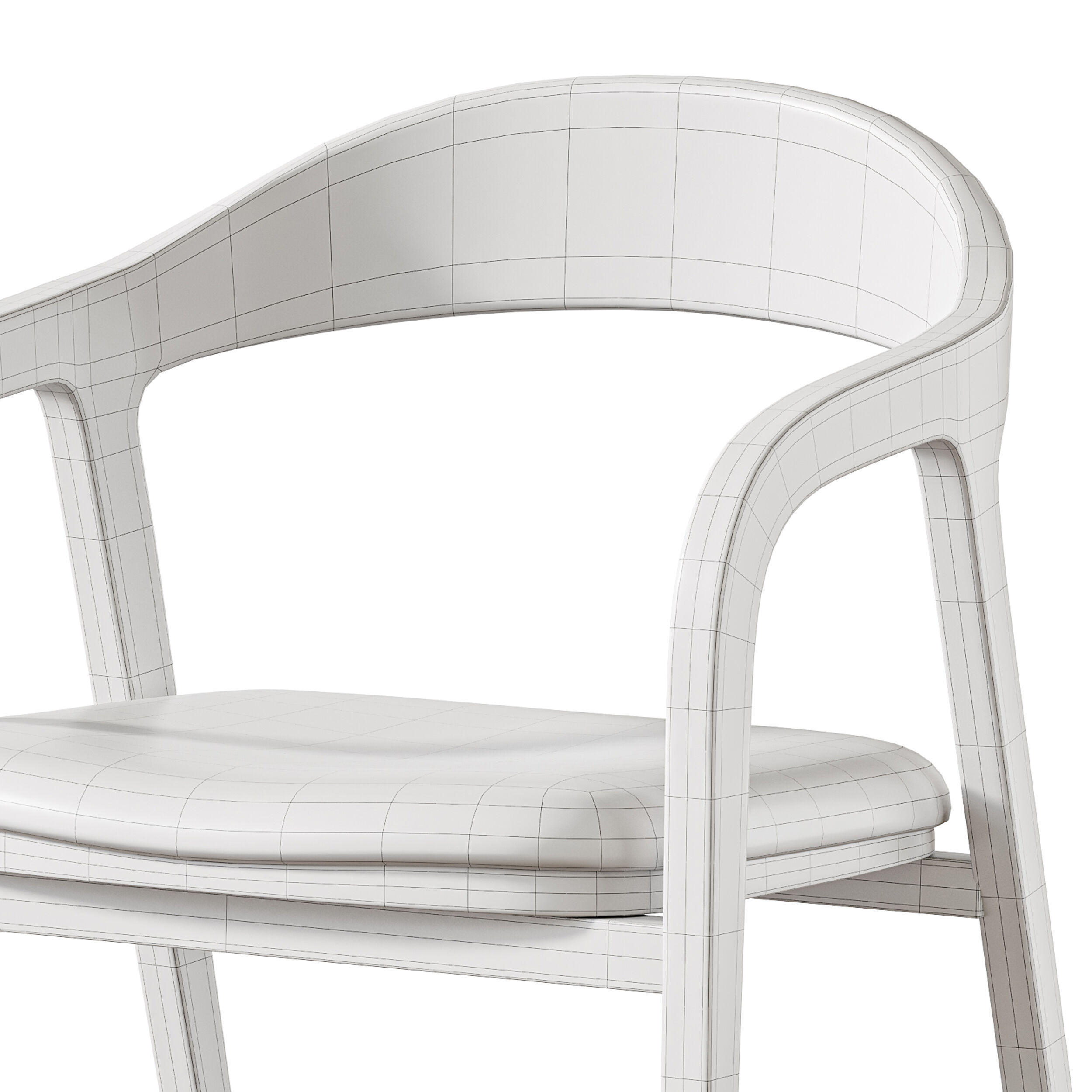 Dining chair armrest chair walnut wood Amir 3D model_14