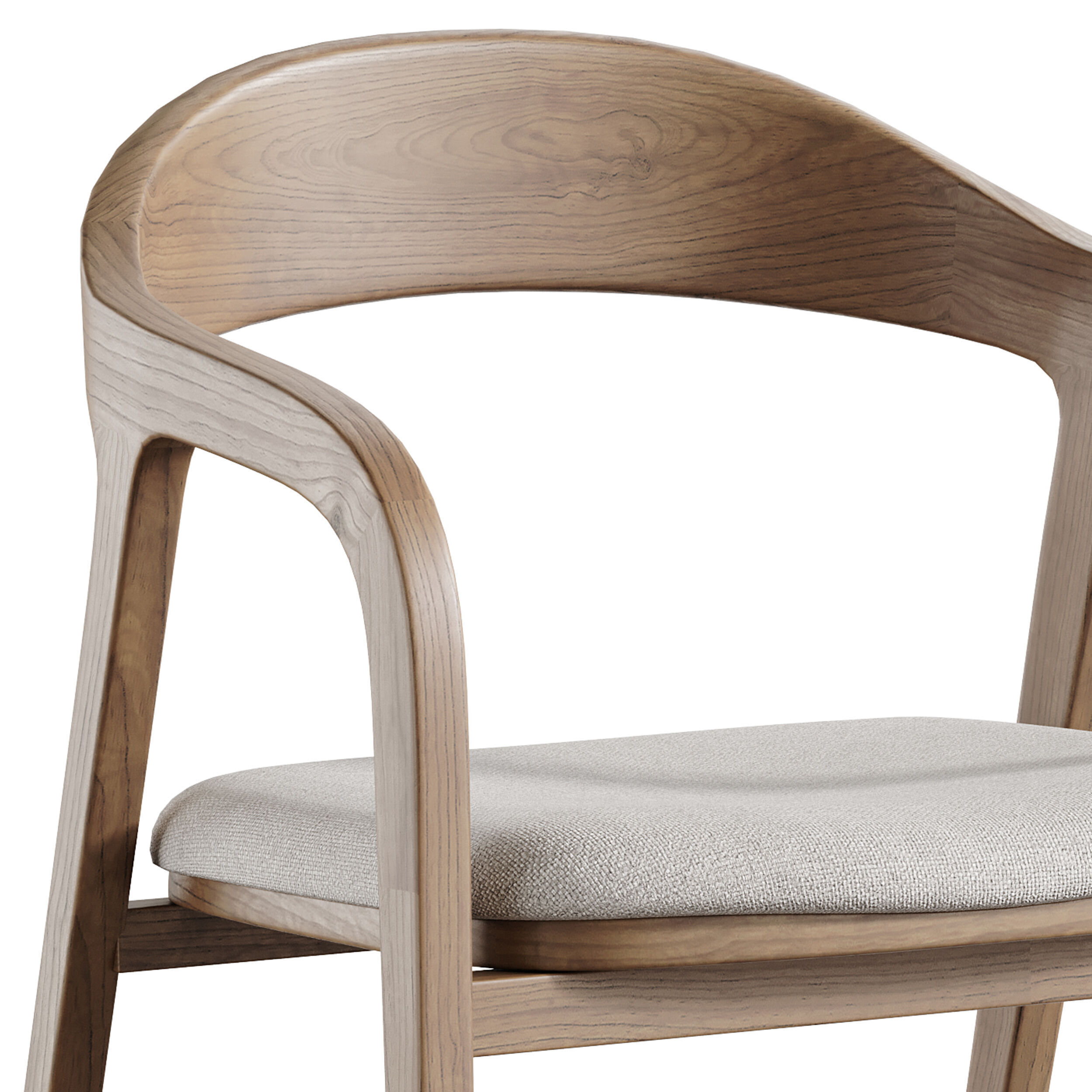 Dining chair armrest chair walnut wood Amir 3D model_12