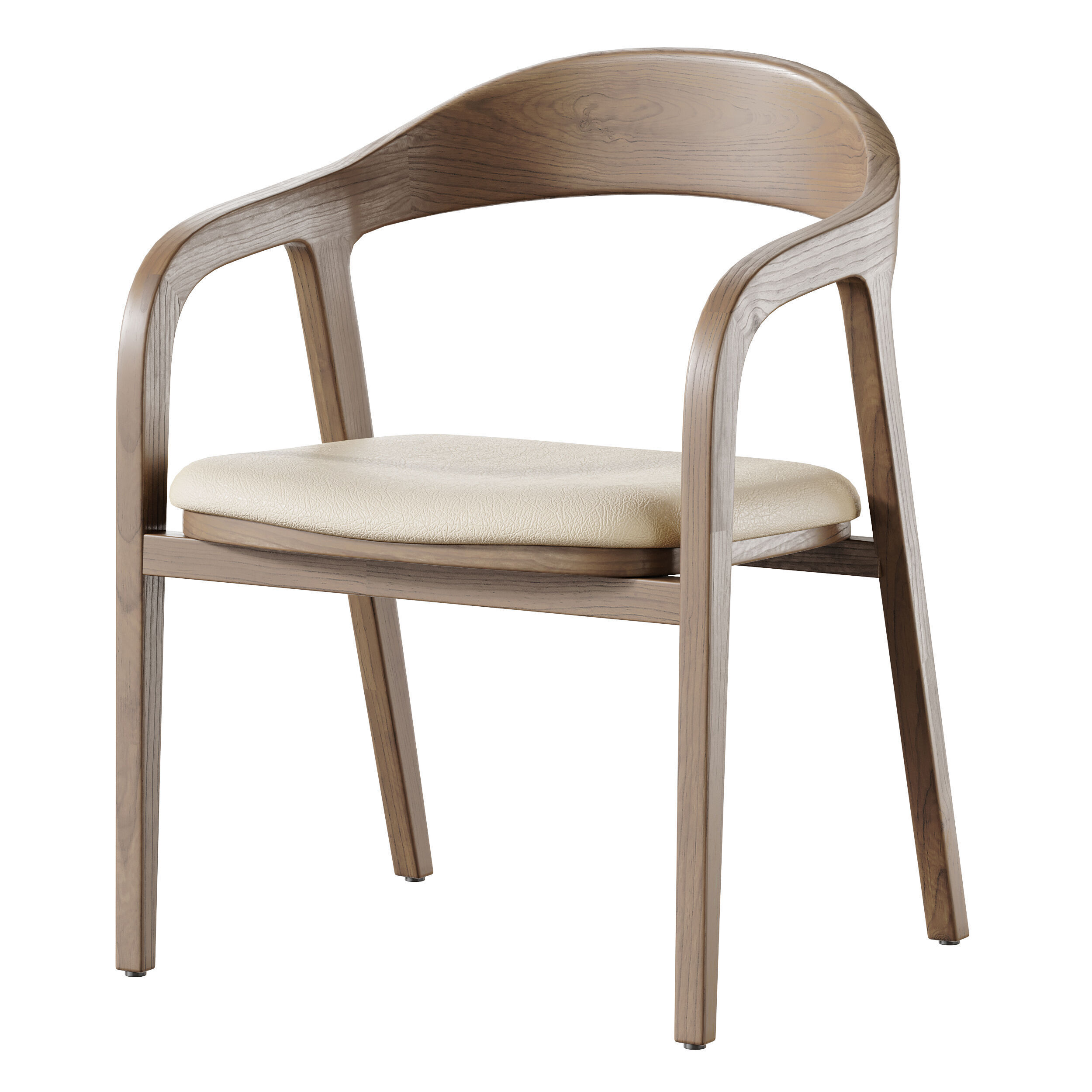 Dining chair armrest chair walnut wood Amir 3D model_7