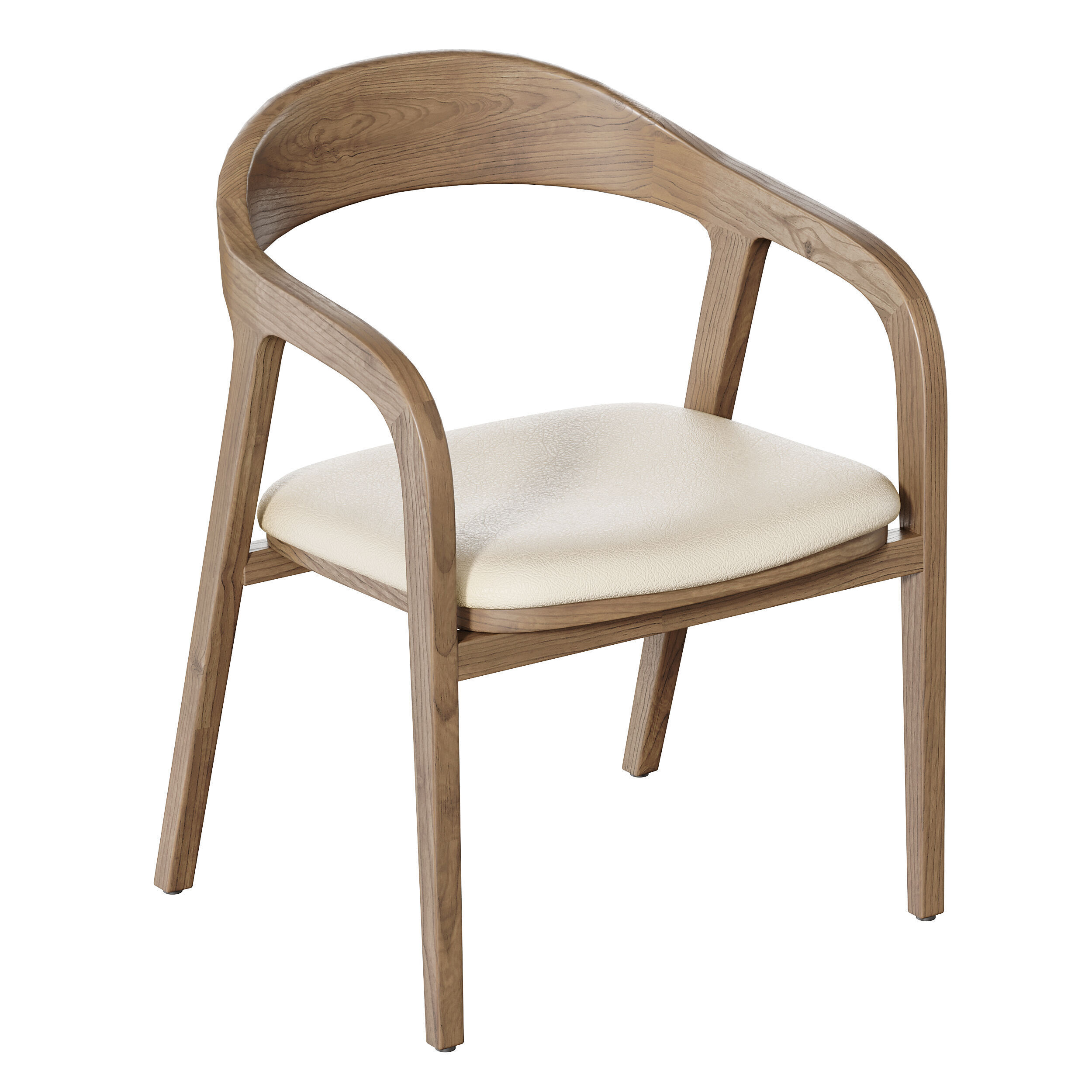 Dining chair armrest chair walnut wood Amir 3D model_6