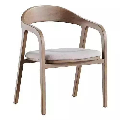 Dining chair armrest chair walnut wood Amir 3D model