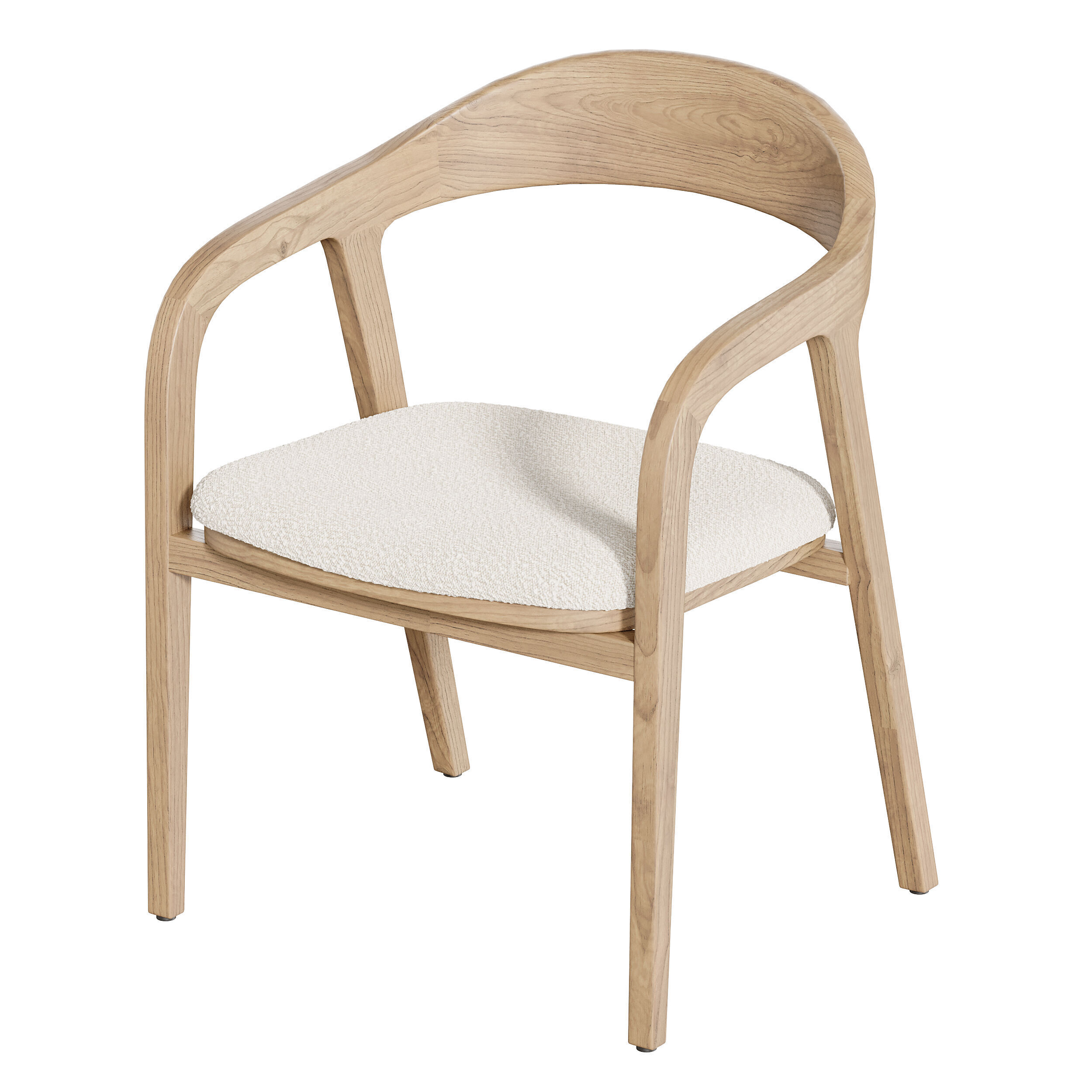 Dining chair armrest chair walnut wood Amir 3D model_3