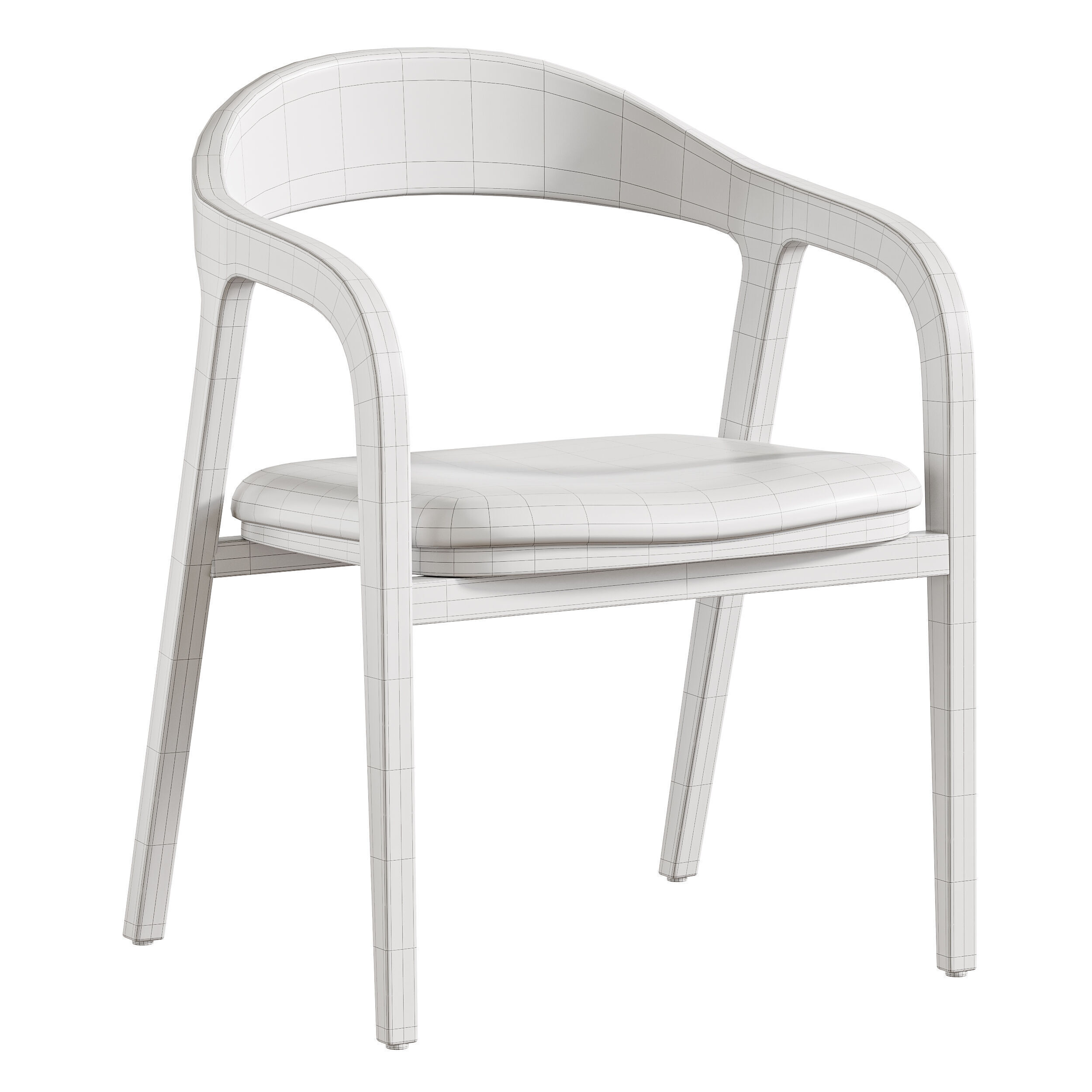 Dining chair armrest chair walnut wood Amir 3D model_13