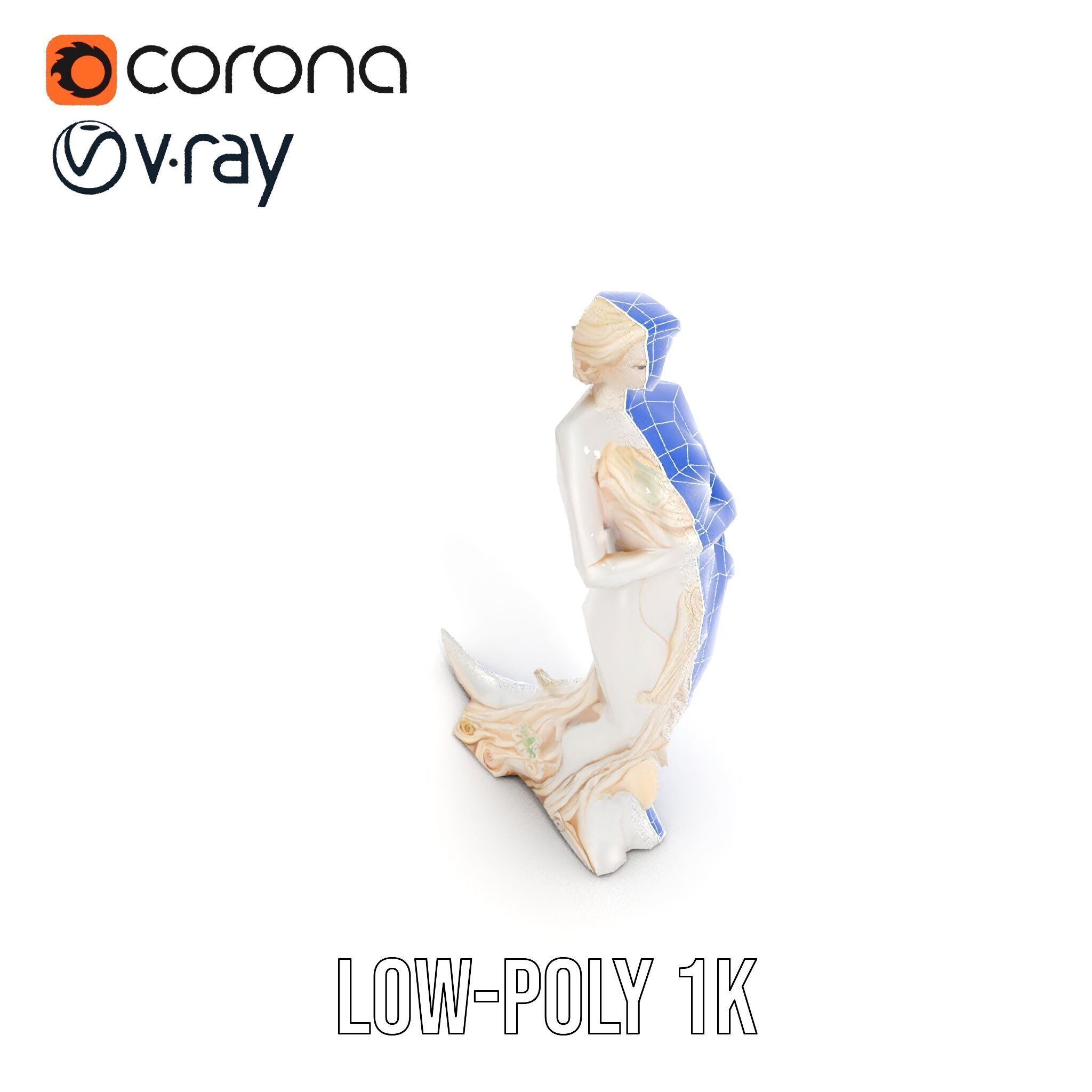 Elegant Floral Woman Model Pack Low-poly 3D model_21