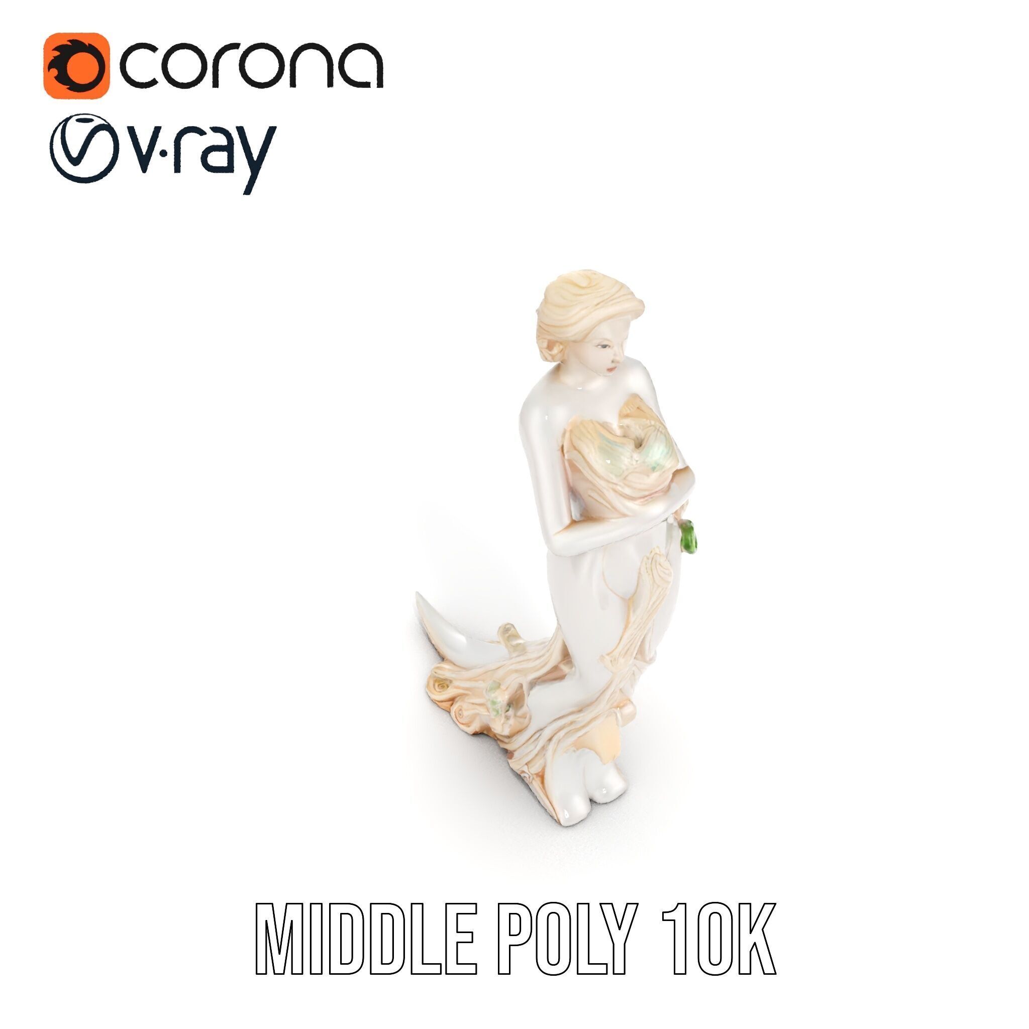 Elegant Floral Woman Model Pack Low-poly 3D model_12