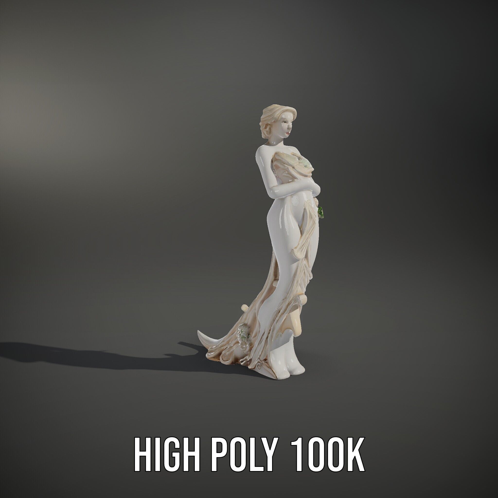 Elegant Floral Woman Model Pack Low-poly 3D model_8