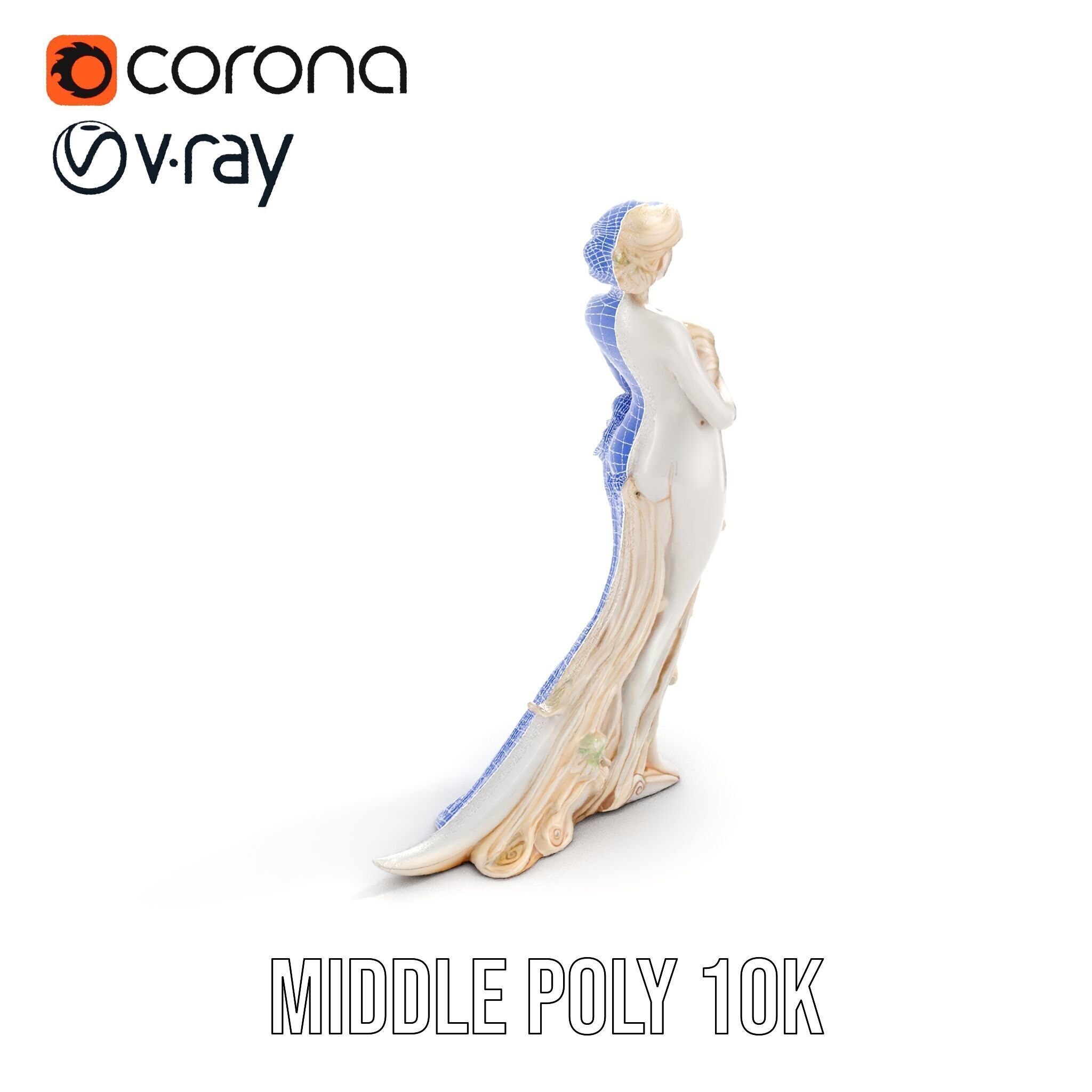 Elegant Floral Woman Model Pack Low-poly 3D model_28