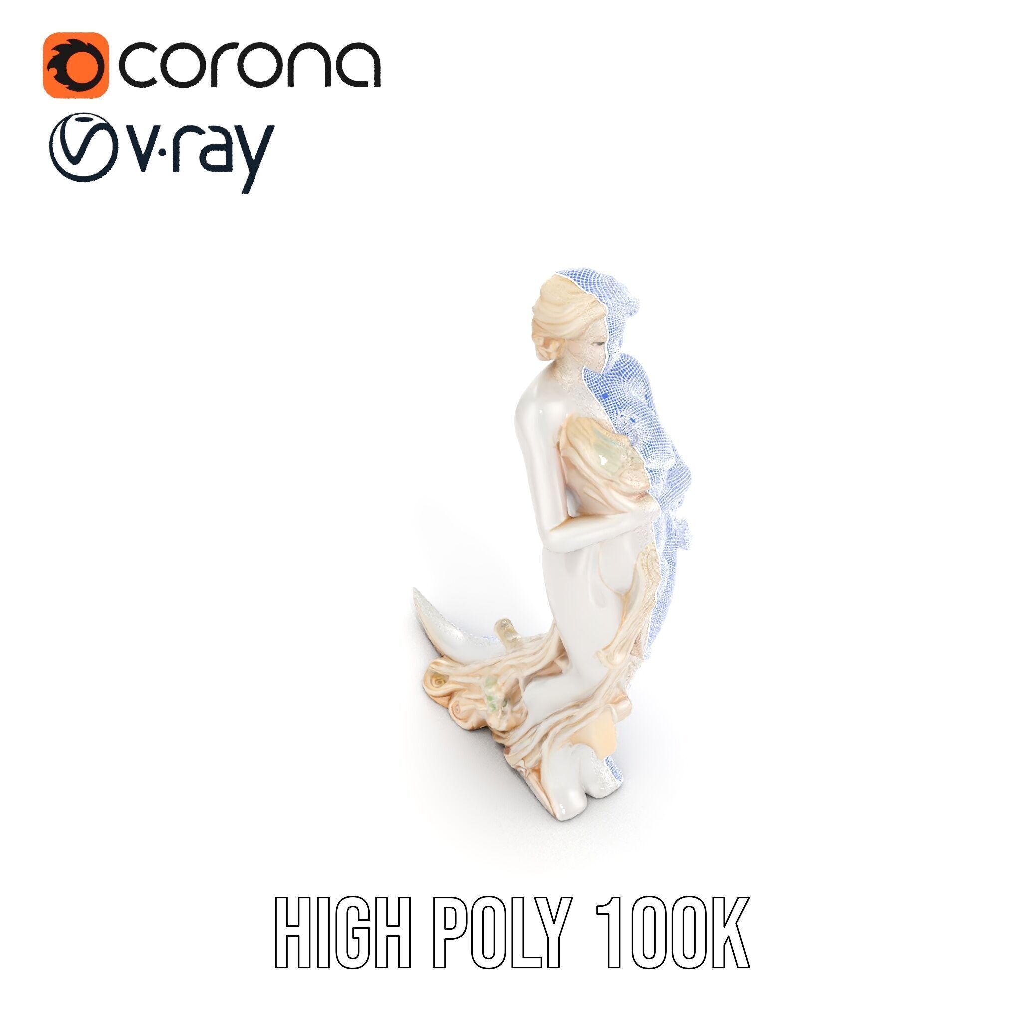 Elegant Floral Woman Model Pack Low-poly 3D model_36