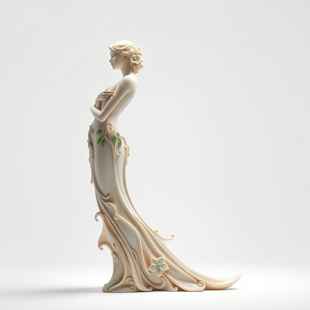 Elegant Floral Woman Model Pack Low-poly 3D model_2