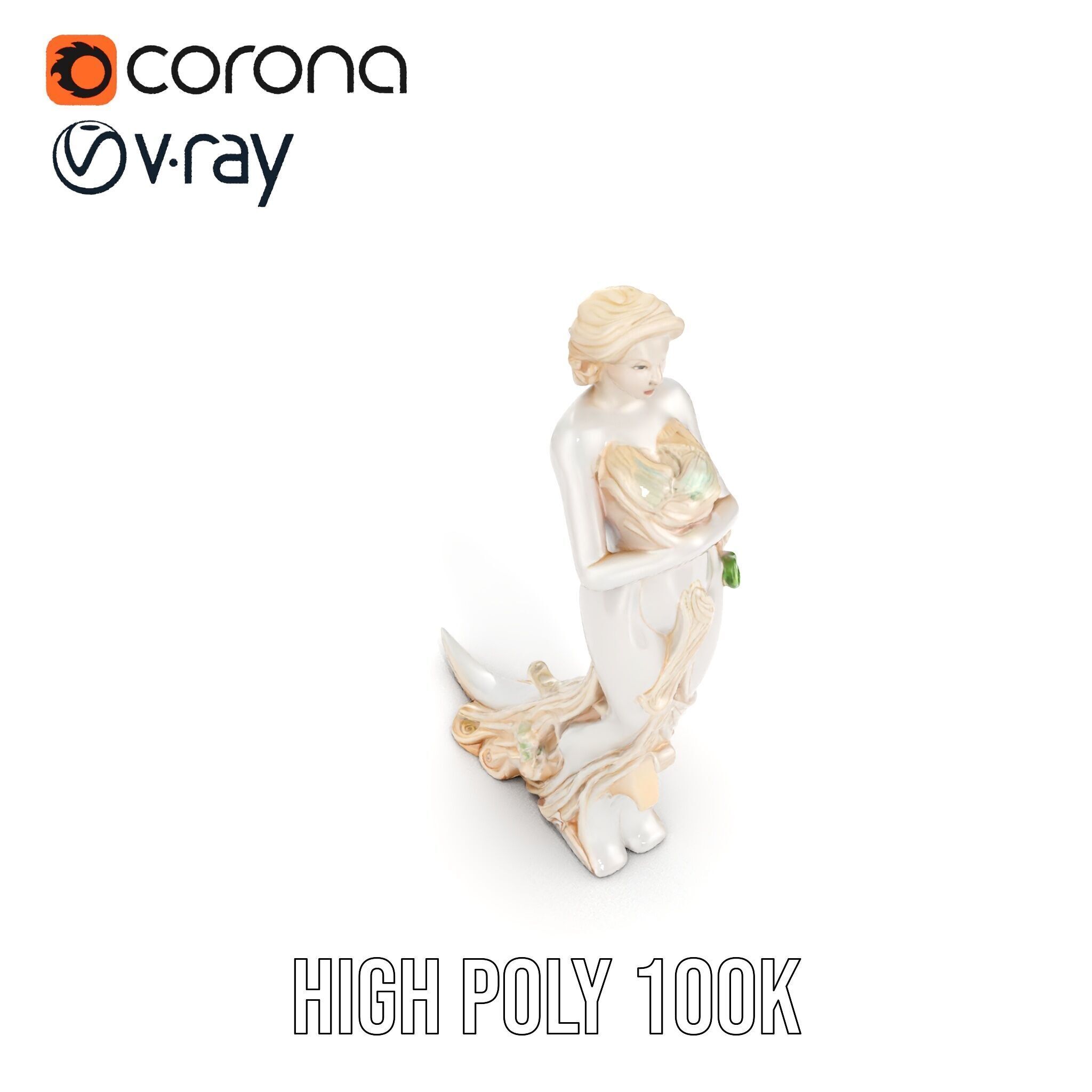 Elegant Floral Woman Model Pack Low-poly 3D model_30