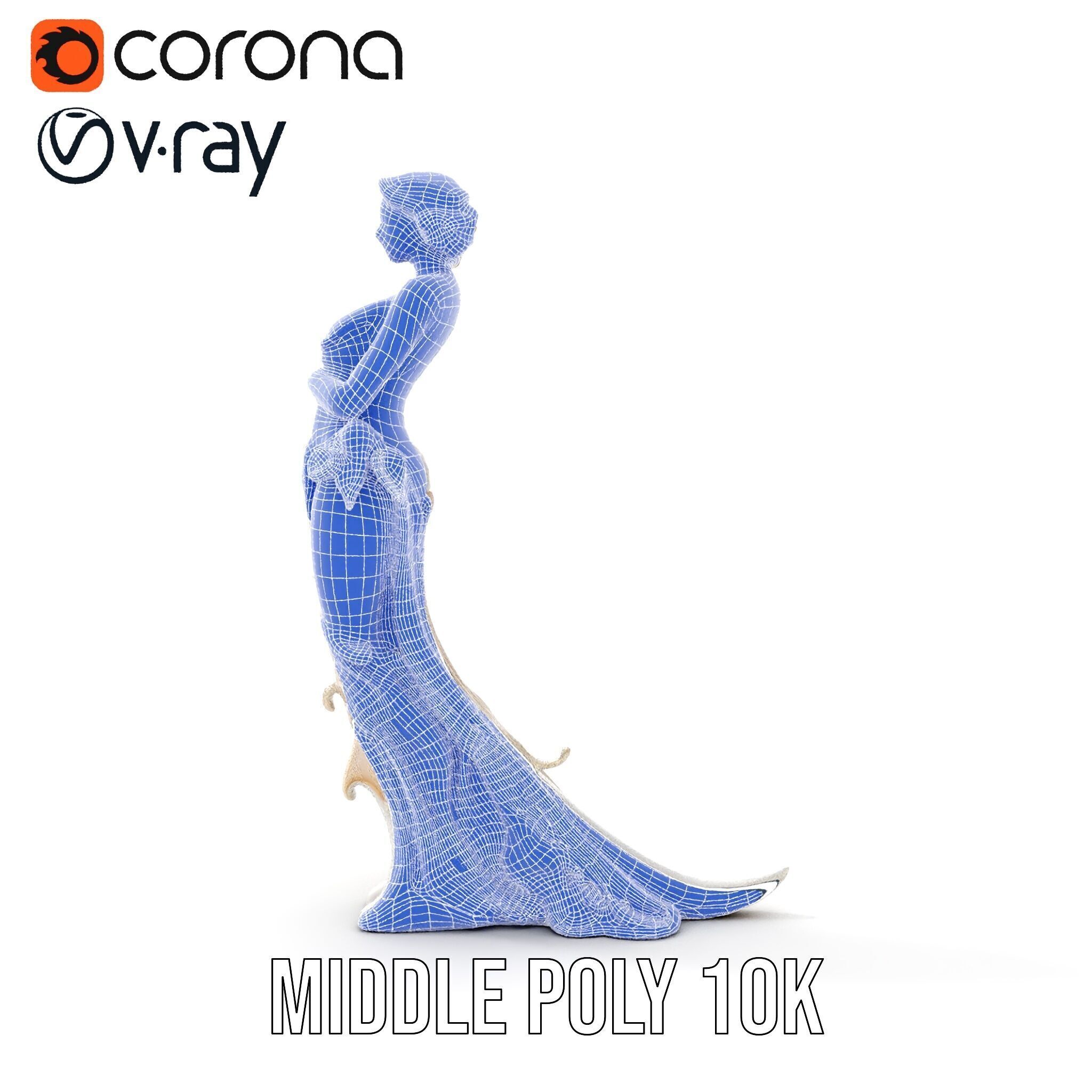 Elegant Floral Woman Model Pack Low-poly 3D model_25