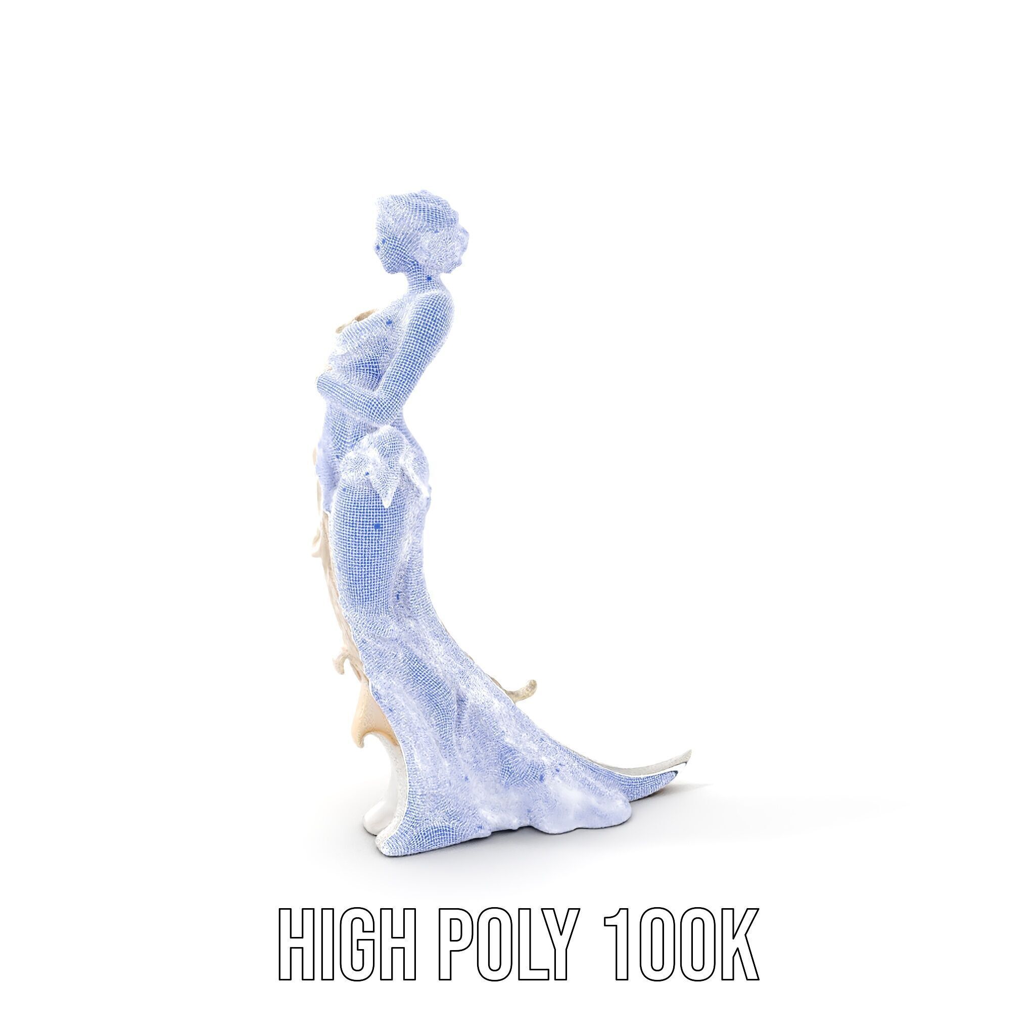 Elegant Floral Woman Model Pack Low-poly 3D model_4