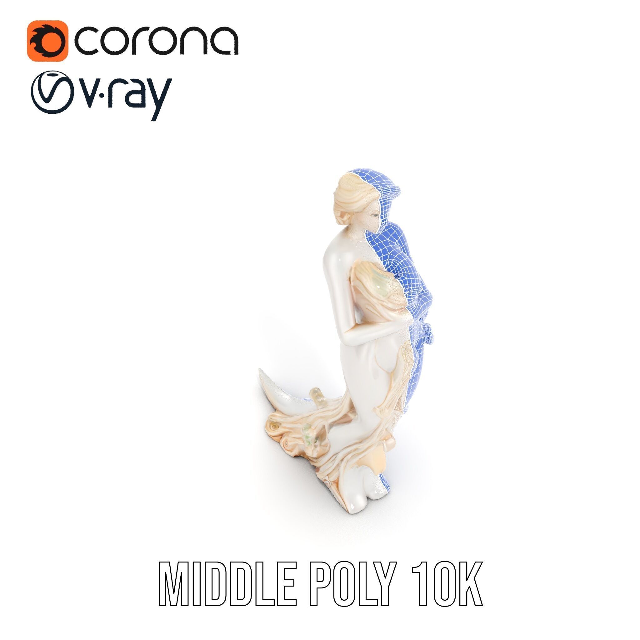 Elegant Floral Woman Model Pack Low-poly 3D model_22