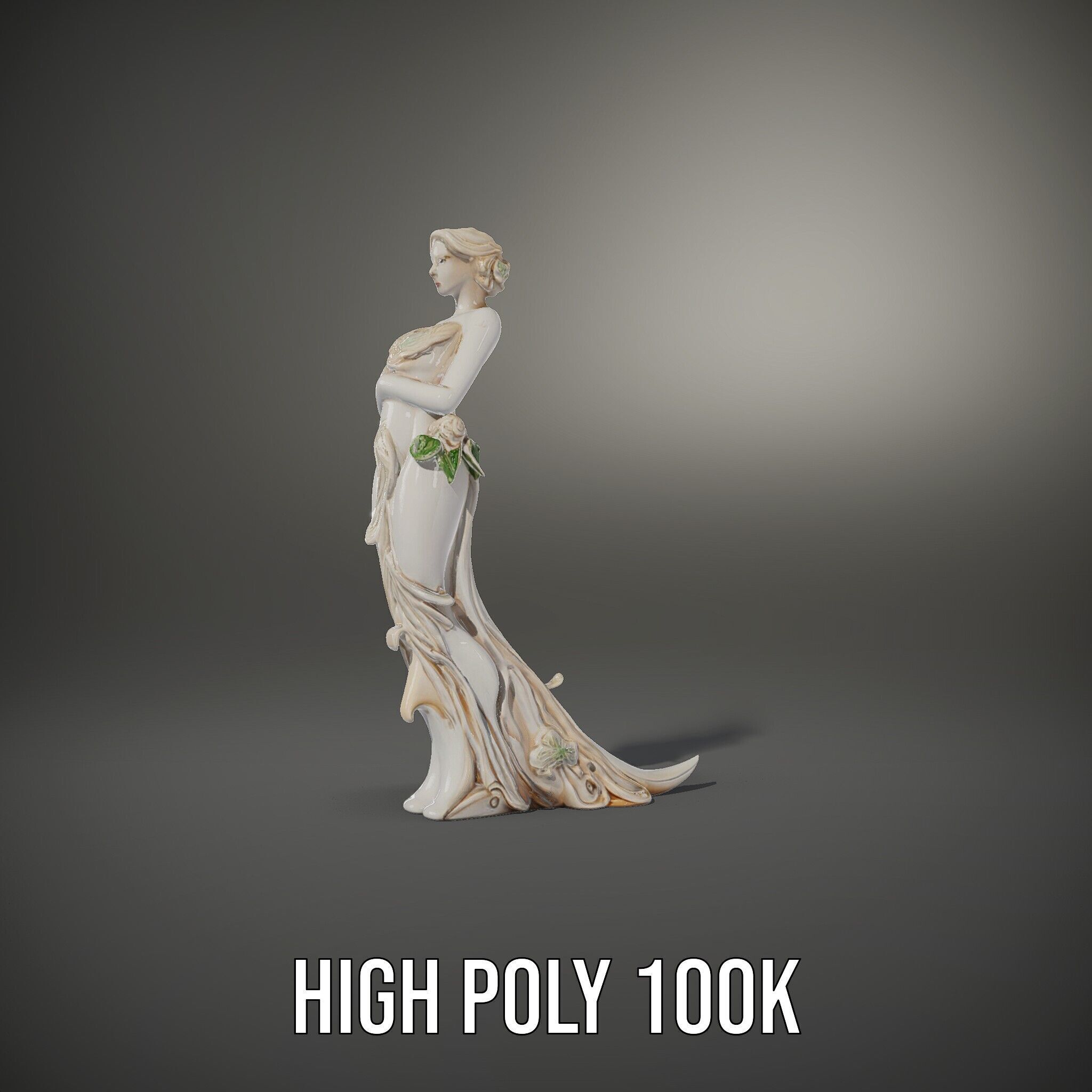 Elegant Floral Woman Model Pack Low-poly 3D model_11