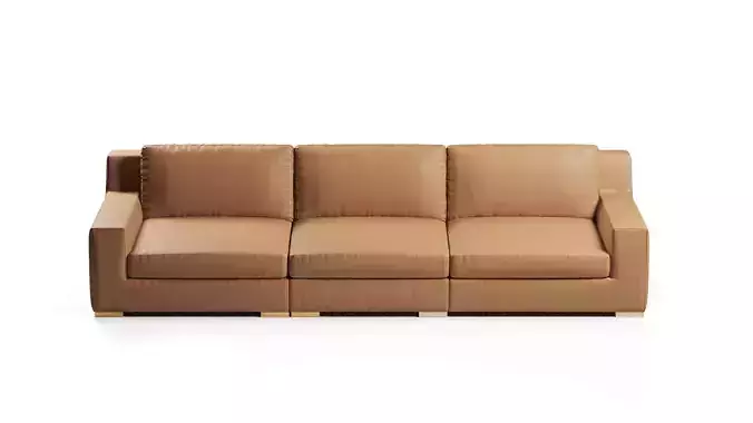 MODENA TRACK ARM MODULAR LEATHER SOFA SECTIONAL 3D model