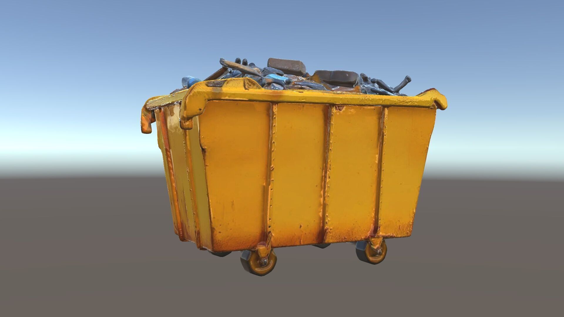 Industrial Dumpster Model Pack Low-poly 3D model_6