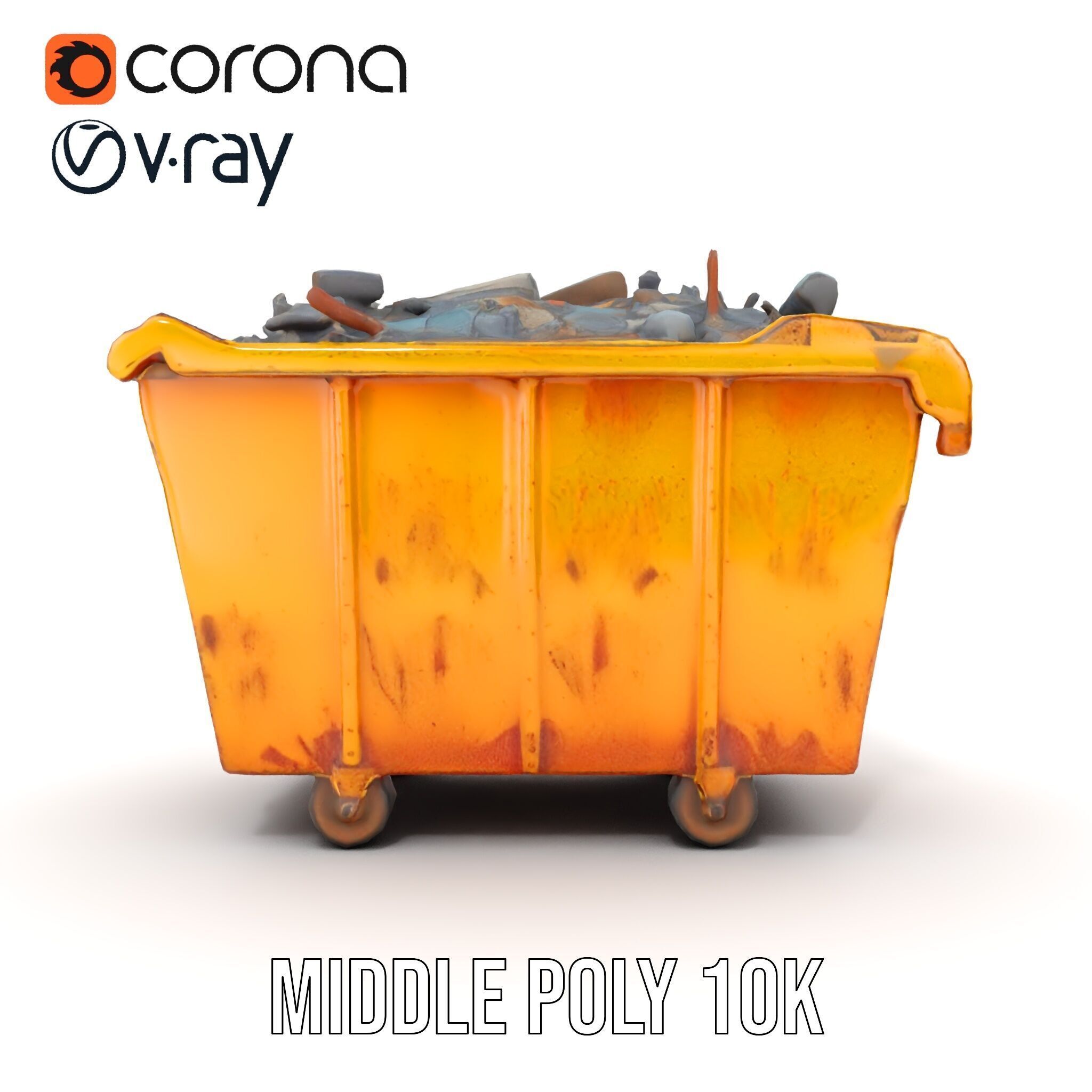 Industrial Dumpster Model Pack Low-poly 3D model_7