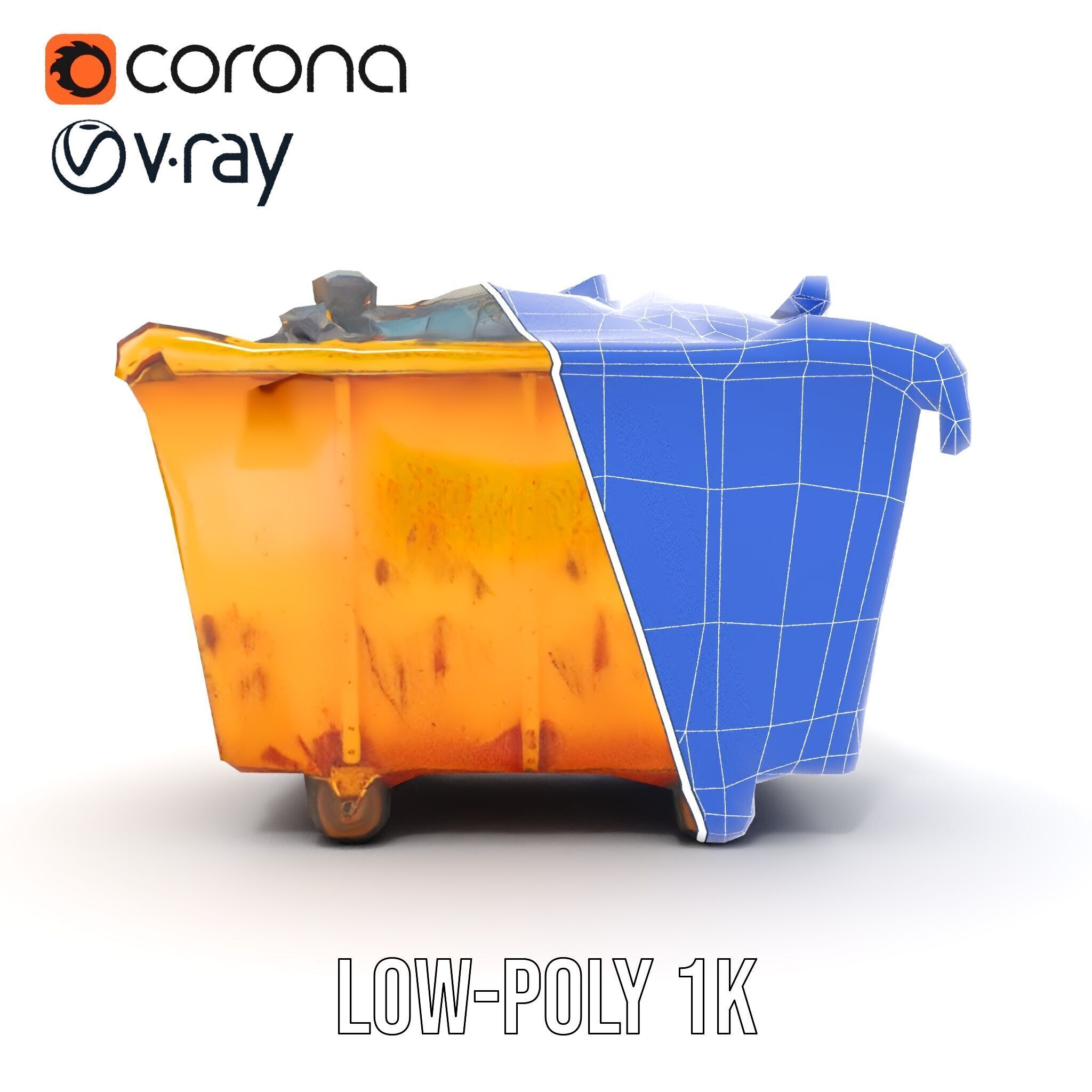 Industrial Dumpster Model Pack Low-poly 3D model_27