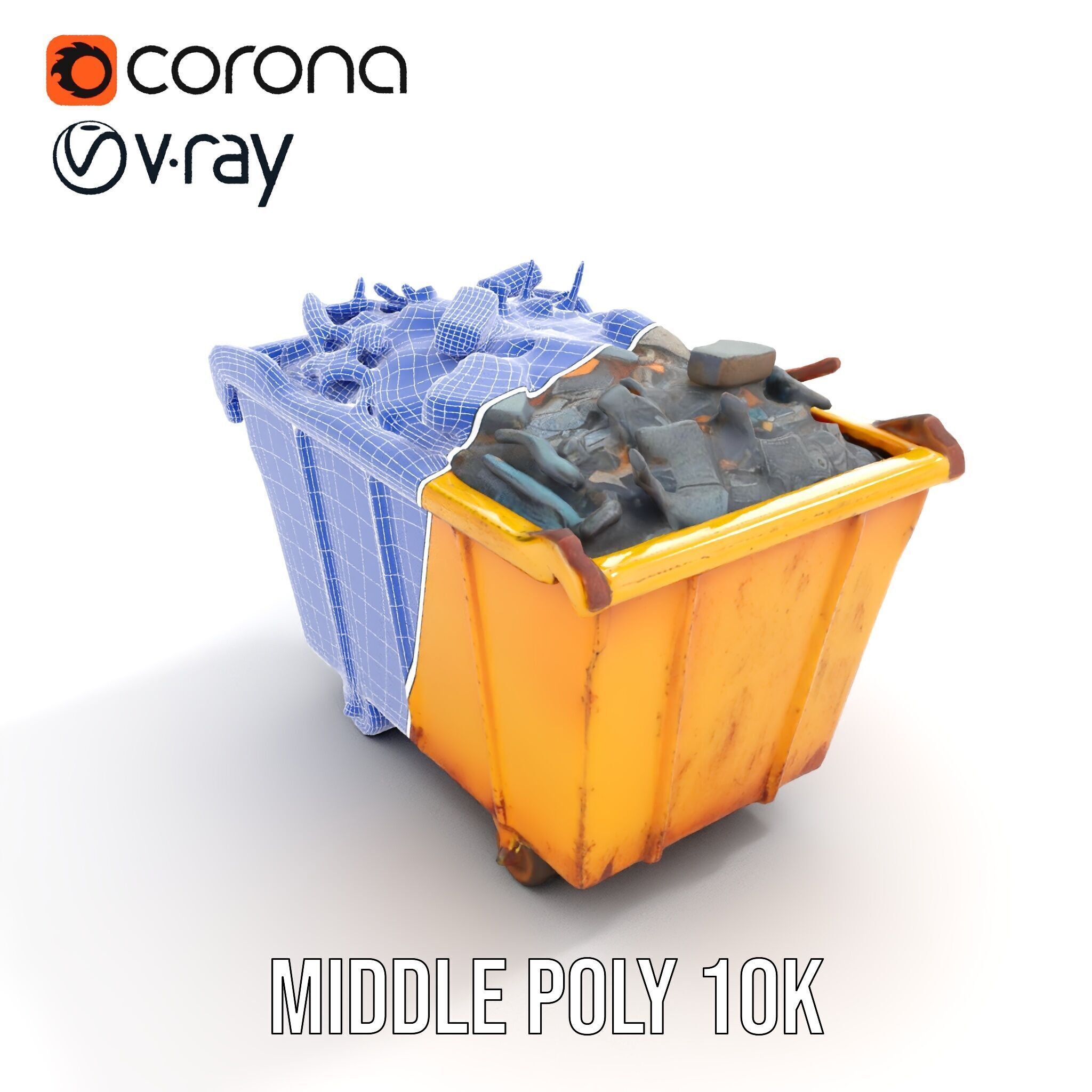 Industrial Dumpster Model Pack Low-poly 3D model_20