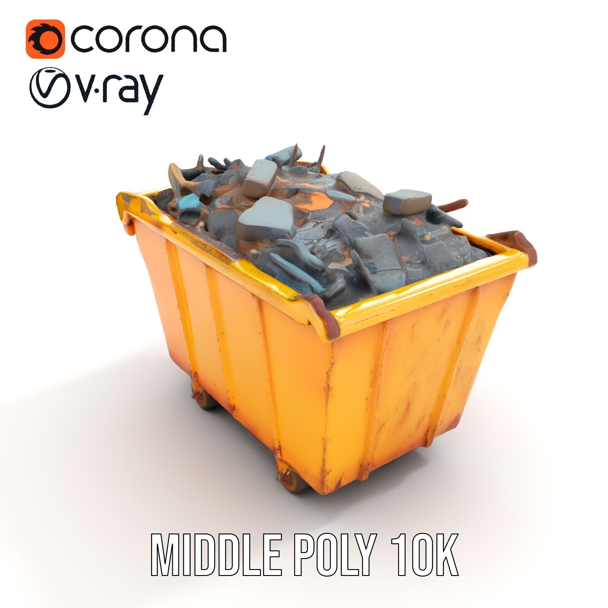 Industrial Dumpster Model Pack Low-poly 3D model_18