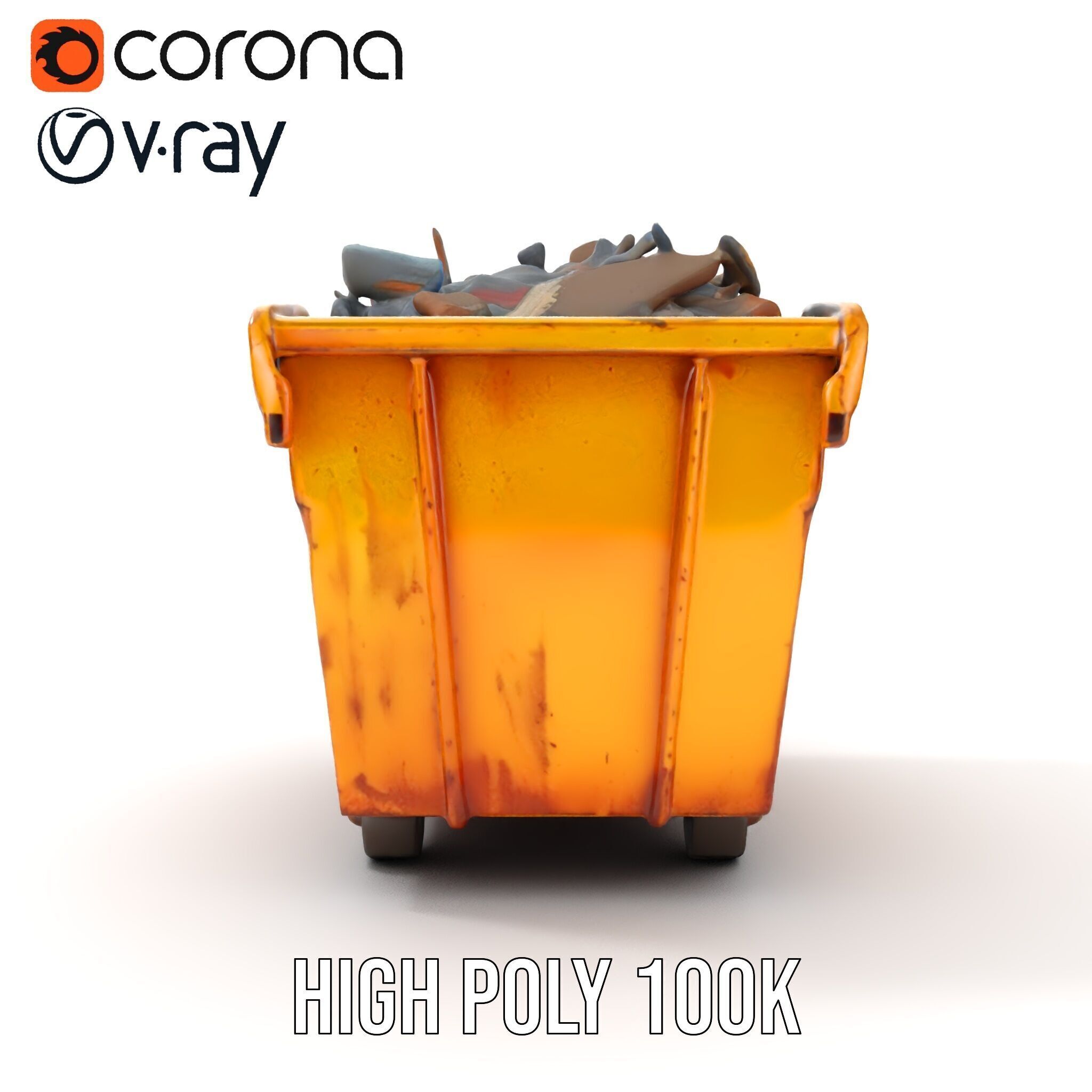 Industrial Dumpster Model Pack Low-poly 3D model_33