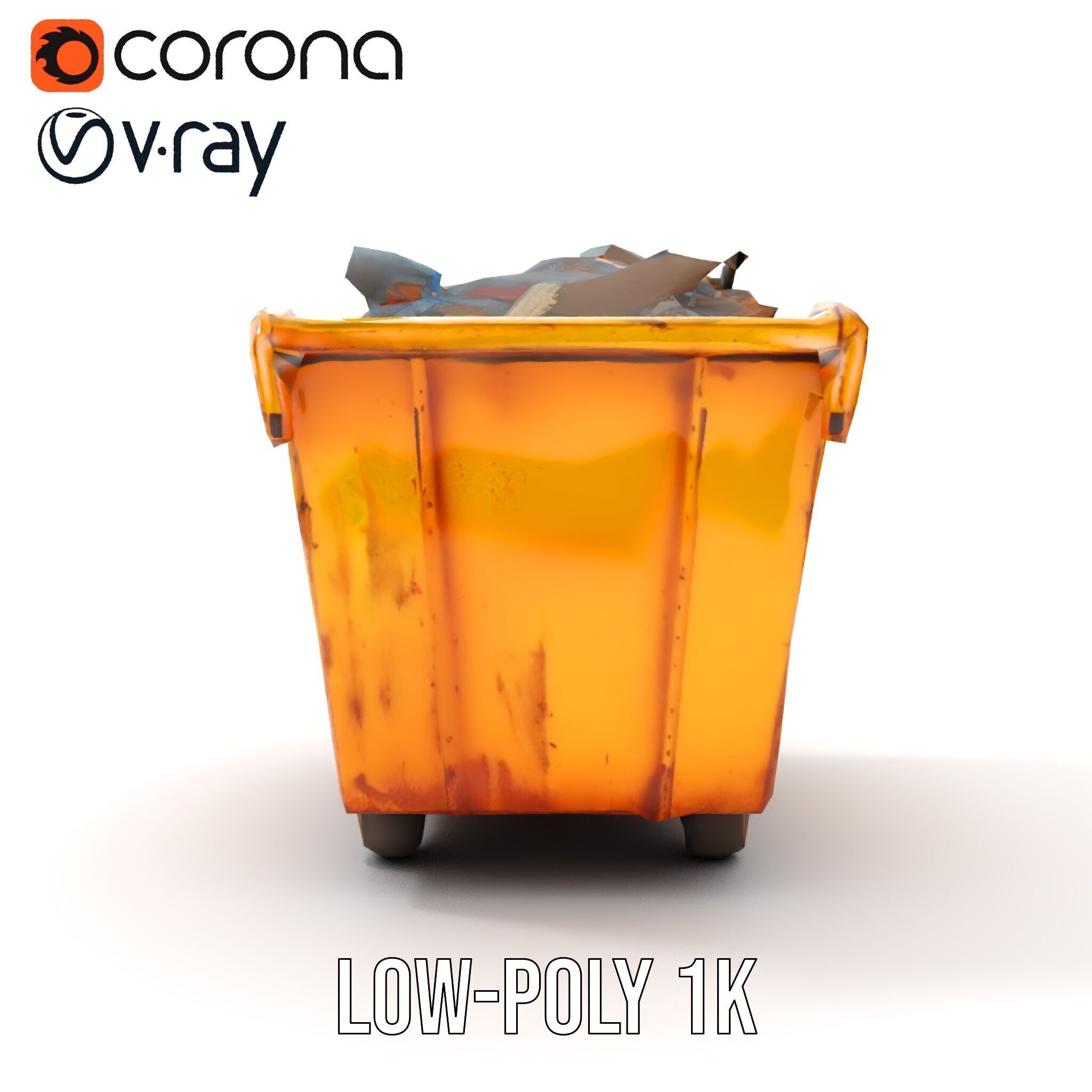 Industrial Dumpster Model Pack Low-poly 3D model_19