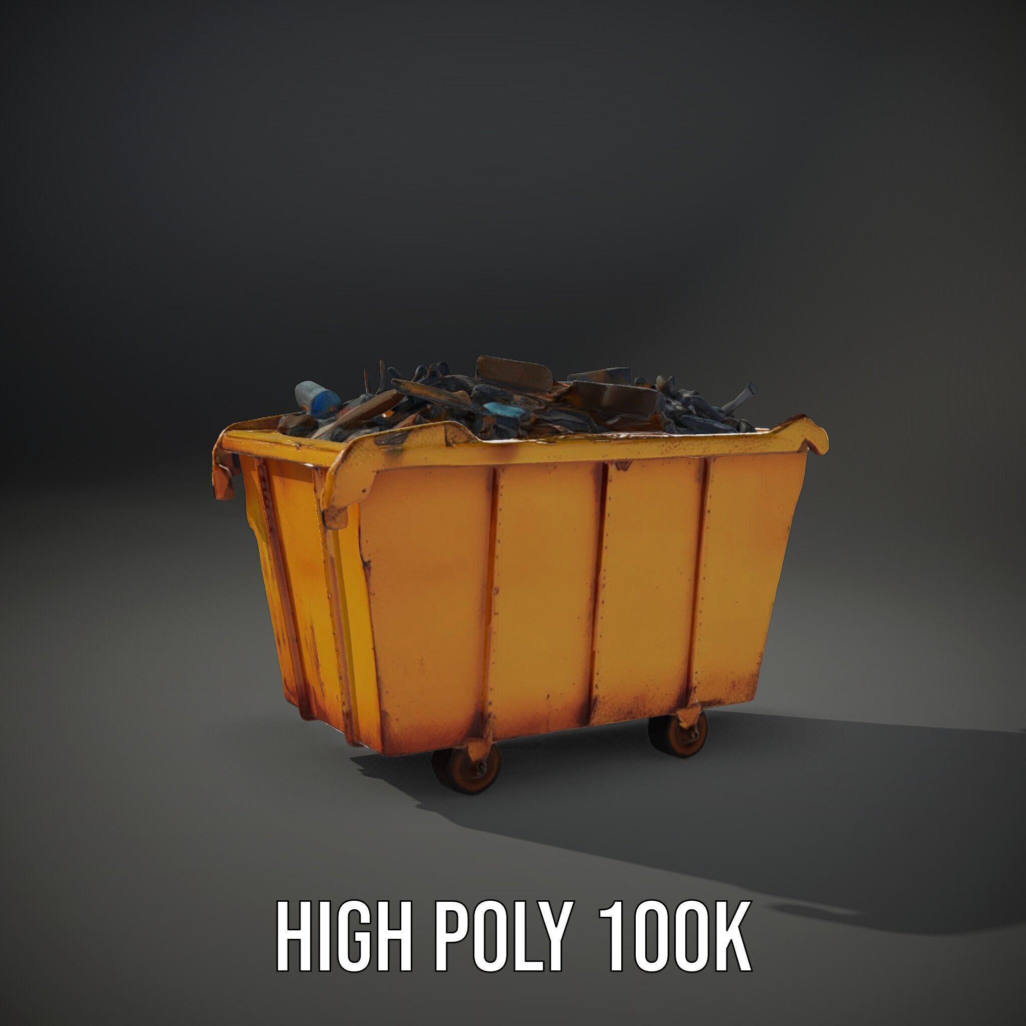 Industrial Dumpster Model Pack Low-poly 3D model_15