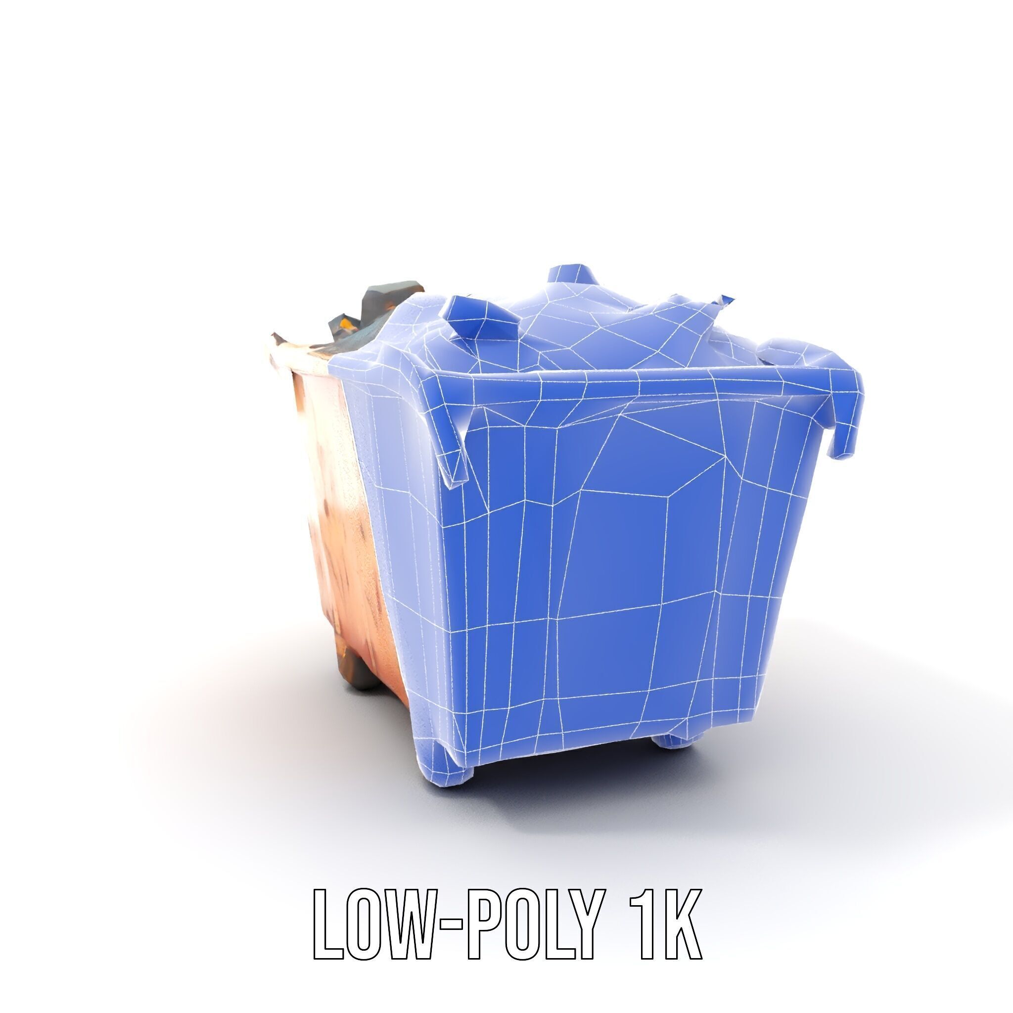 Industrial Dumpster Model Pack Low-poly 3D model_14