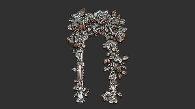 floral columns flower design arch climbing 3D print model
