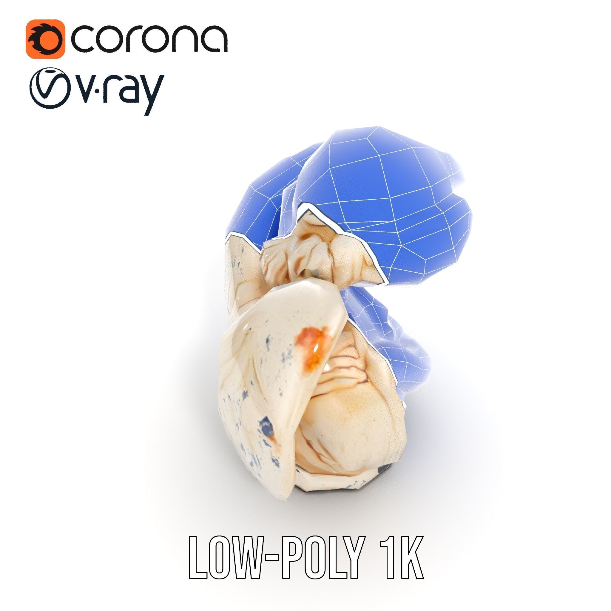 Angel Sculpture Bust Model Pack for Artistic Renderings Low-poly 3D model_23