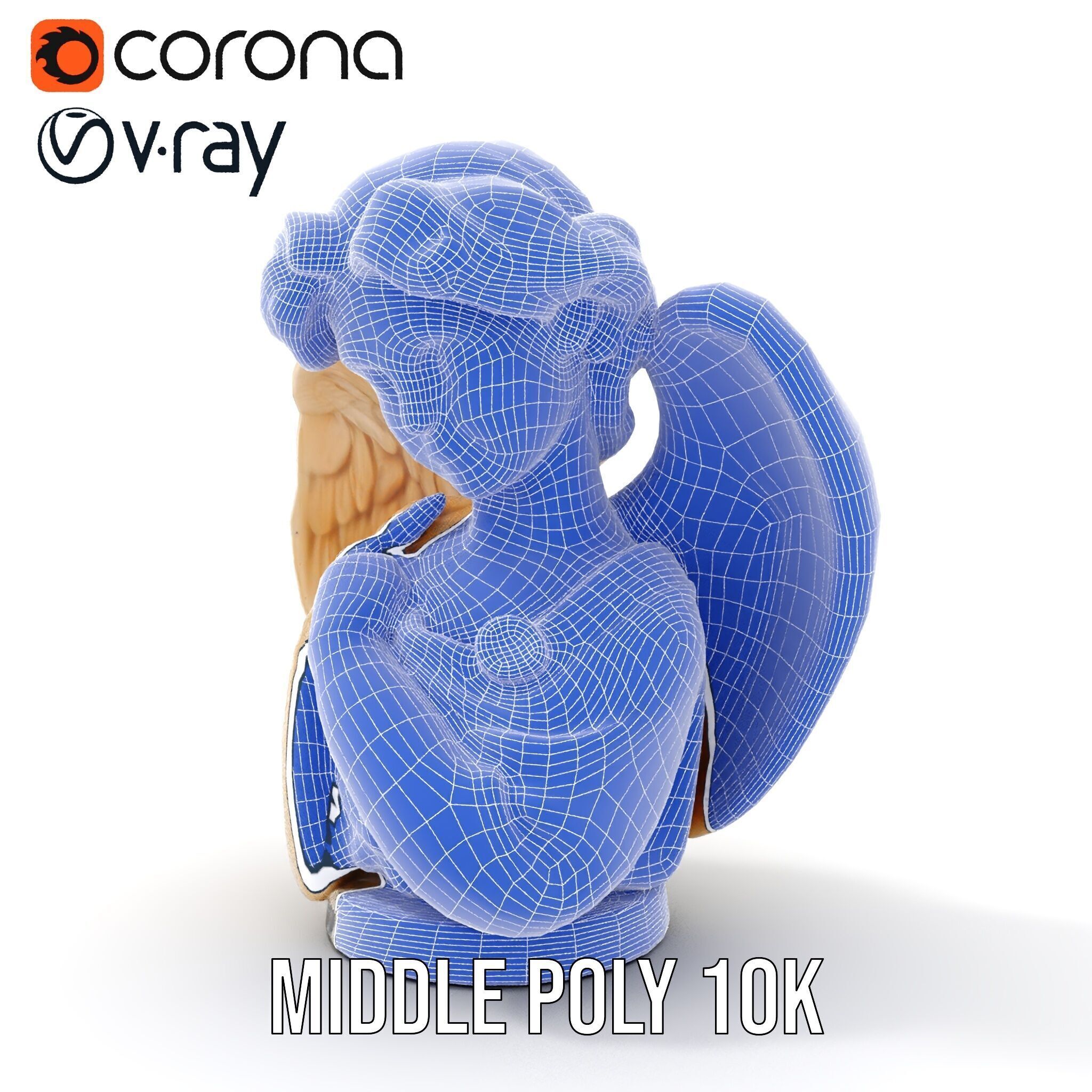 Angel Sculpture Bust Model Pack for Artistic Renderings Low-poly 3D model_25