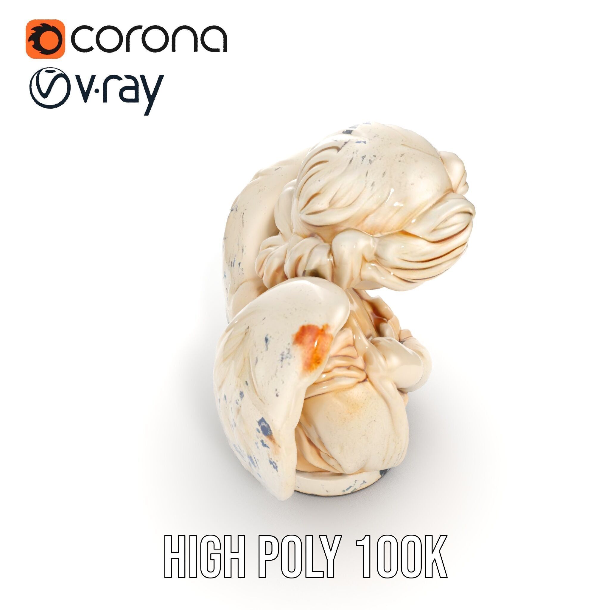 Angel Sculpture Bust Model Pack for Artistic Renderings Low-poly 3D model_21