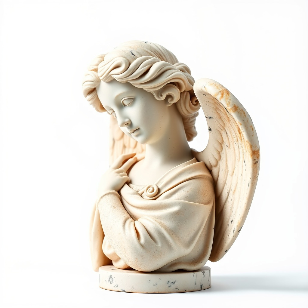 Angel Sculpture Bust Model Pack for Artistic Renderings Low-poly 3D model_2