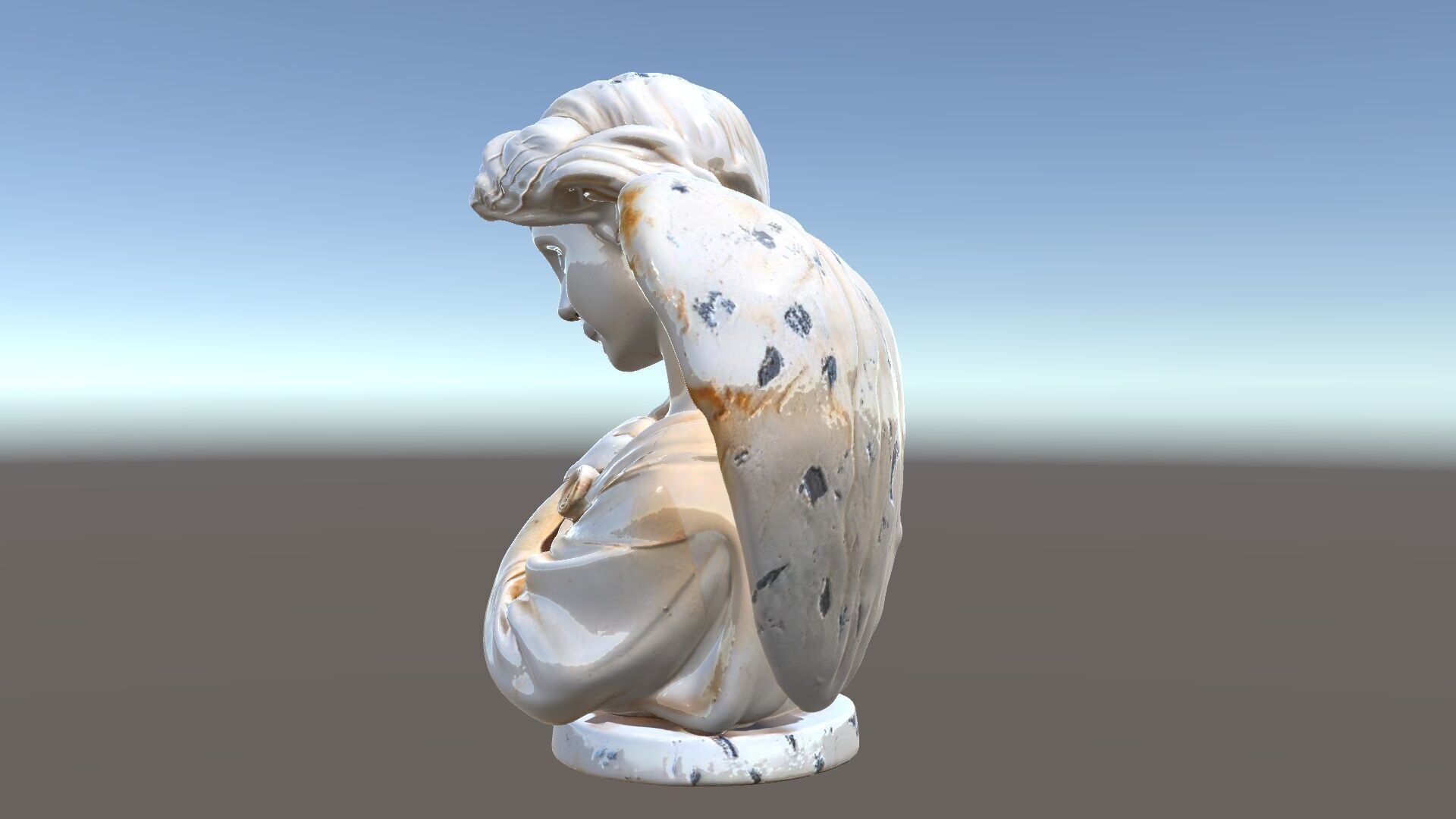 Angel Sculpture Bust Model Pack for Artistic Renderings Low-poly 3D model_5