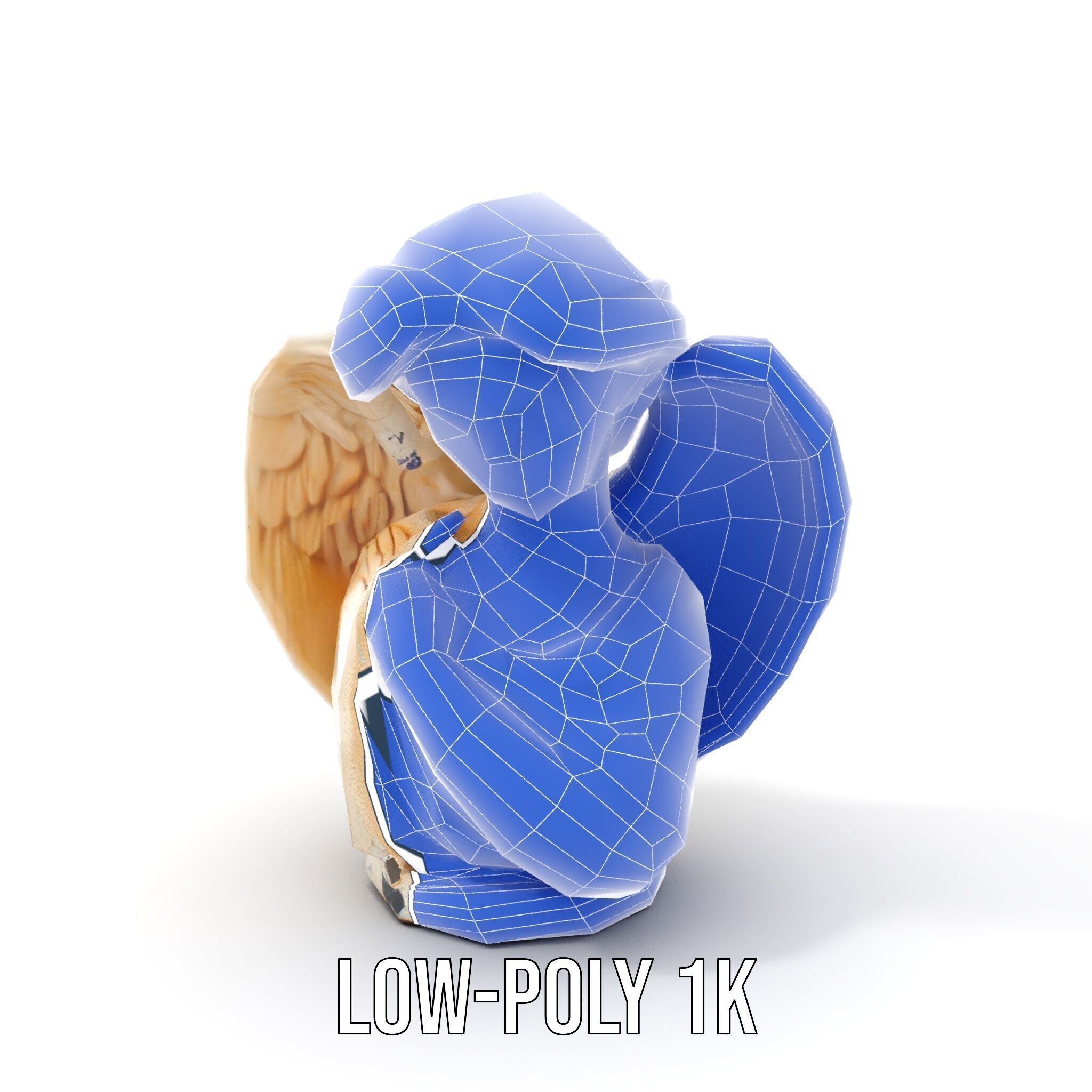 Angel Sculpture Bust Model Pack for Artistic Renderings Low-poly 3D model_26