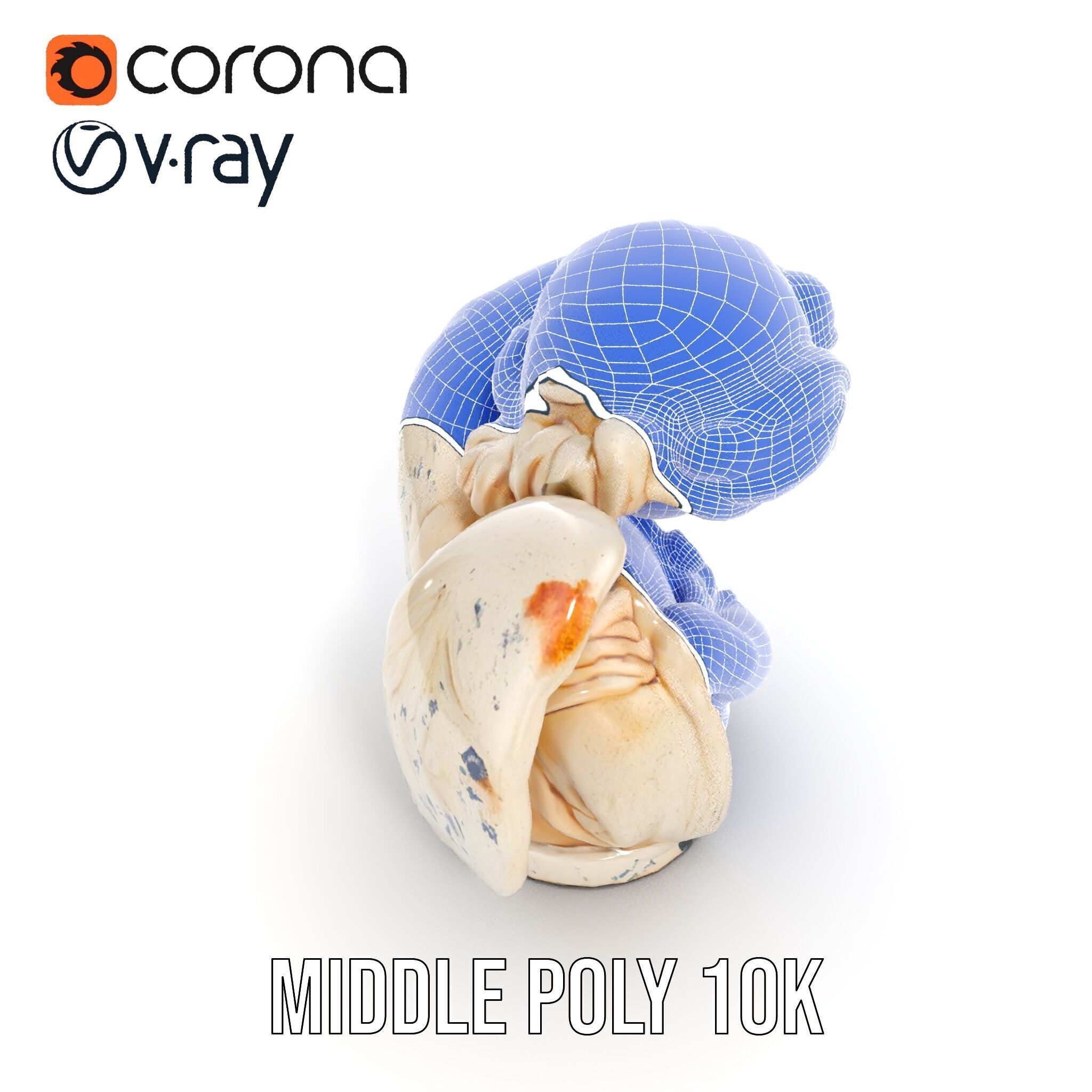 Angel Sculpture Bust Model Pack for Artistic Renderings Low-poly 3D model_31