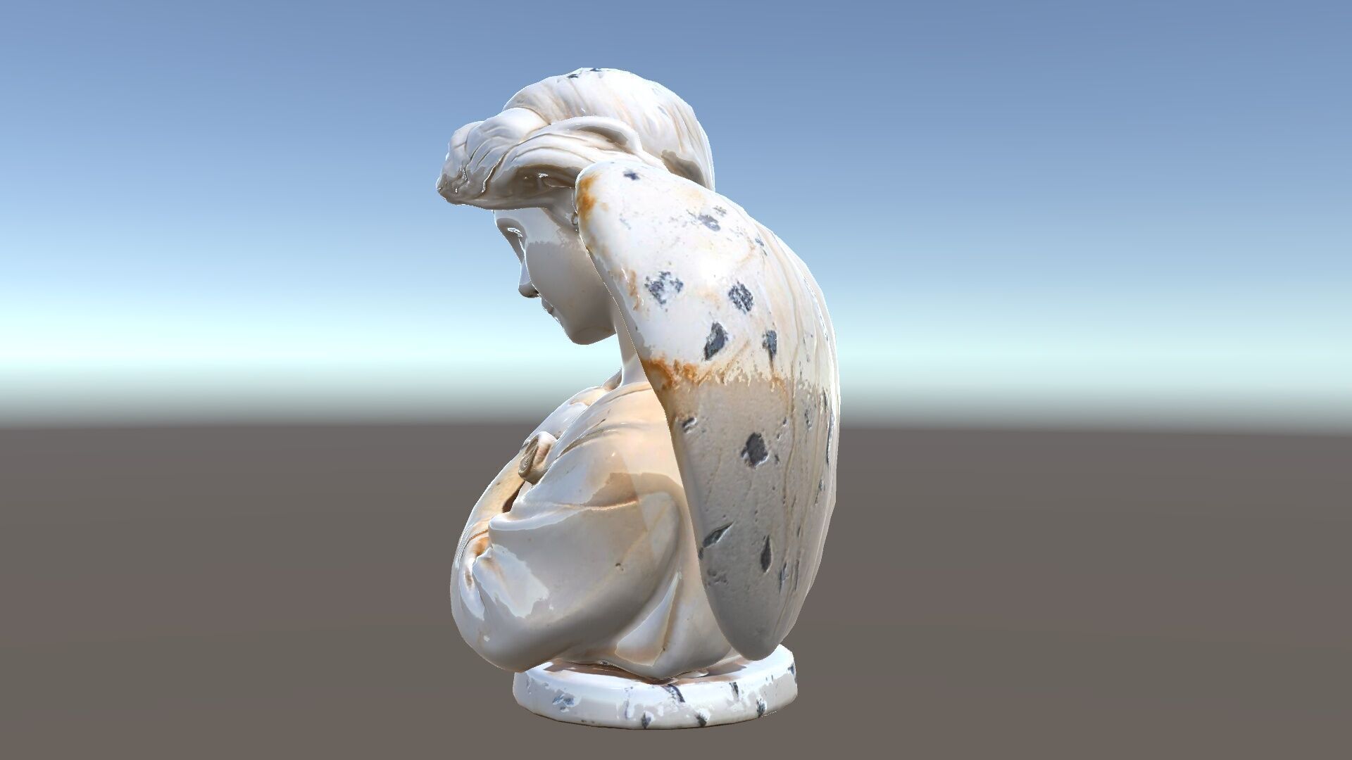 Angel Sculpture Bust Model Pack for Artistic Renderings Low-poly 3D model_34