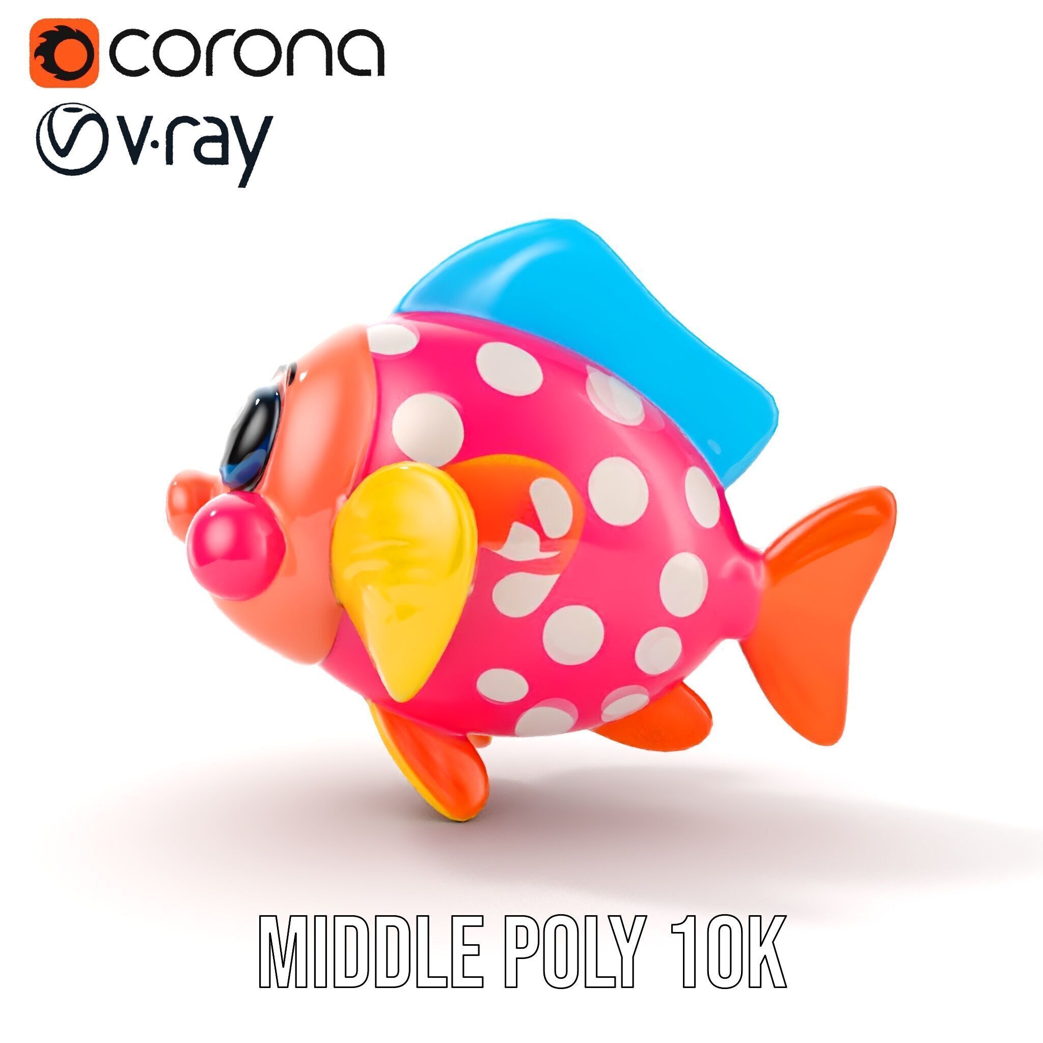 Cartoon Fish Model Pack with Vibrant Colors Low-poly 3D model_22