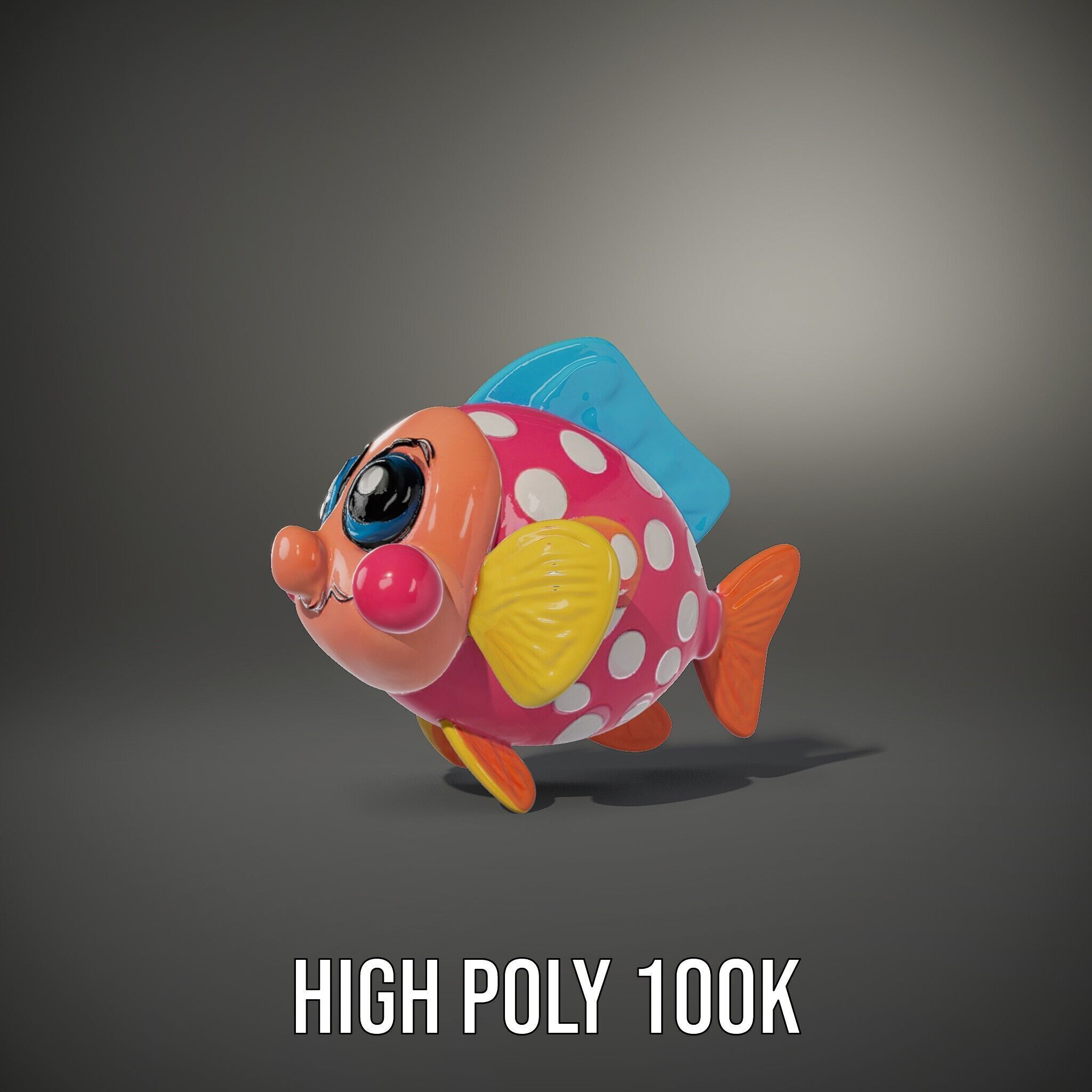 Cartoon Fish Model Pack with Vibrant Colors Low-poly 3D model_11