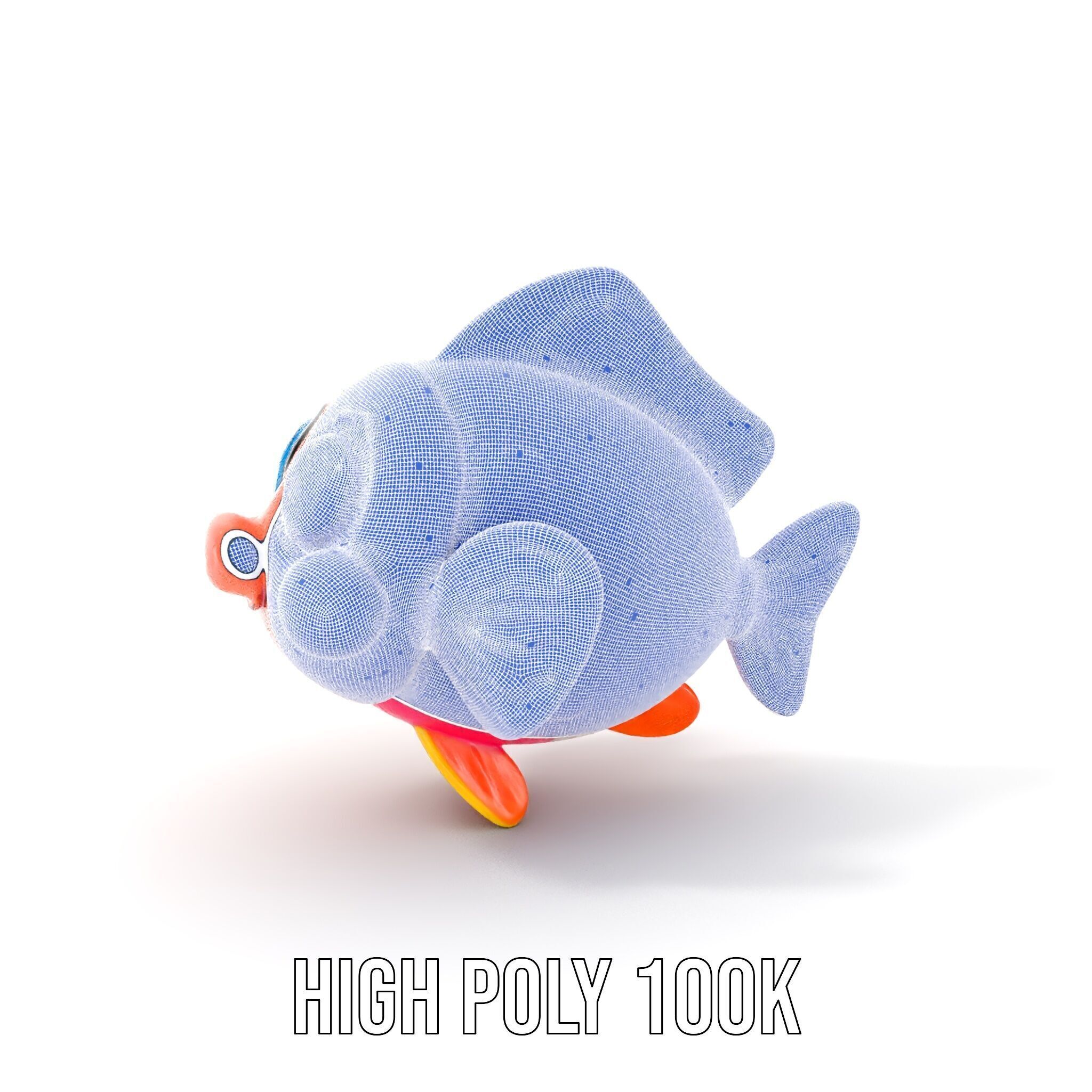 Cartoon Fish Model Pack with Vibrant Colors Low-poly 3D model_4