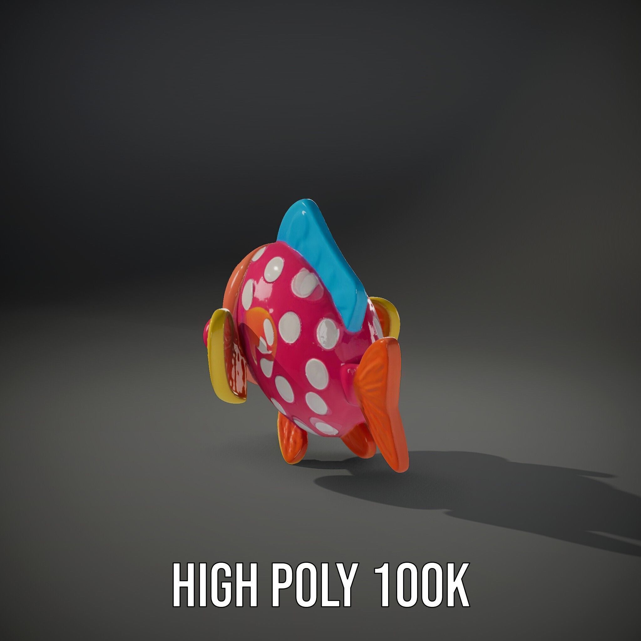 Cartoon Fish Model Pack with Vibrant Colors Low-poly 3D model_8