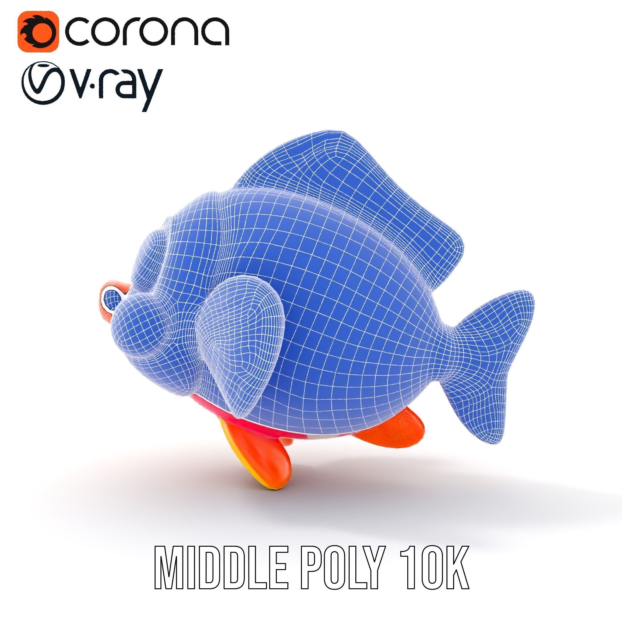 Cartoon Fish Model Pack with Vibrant Colors Low-poly 3D model_28