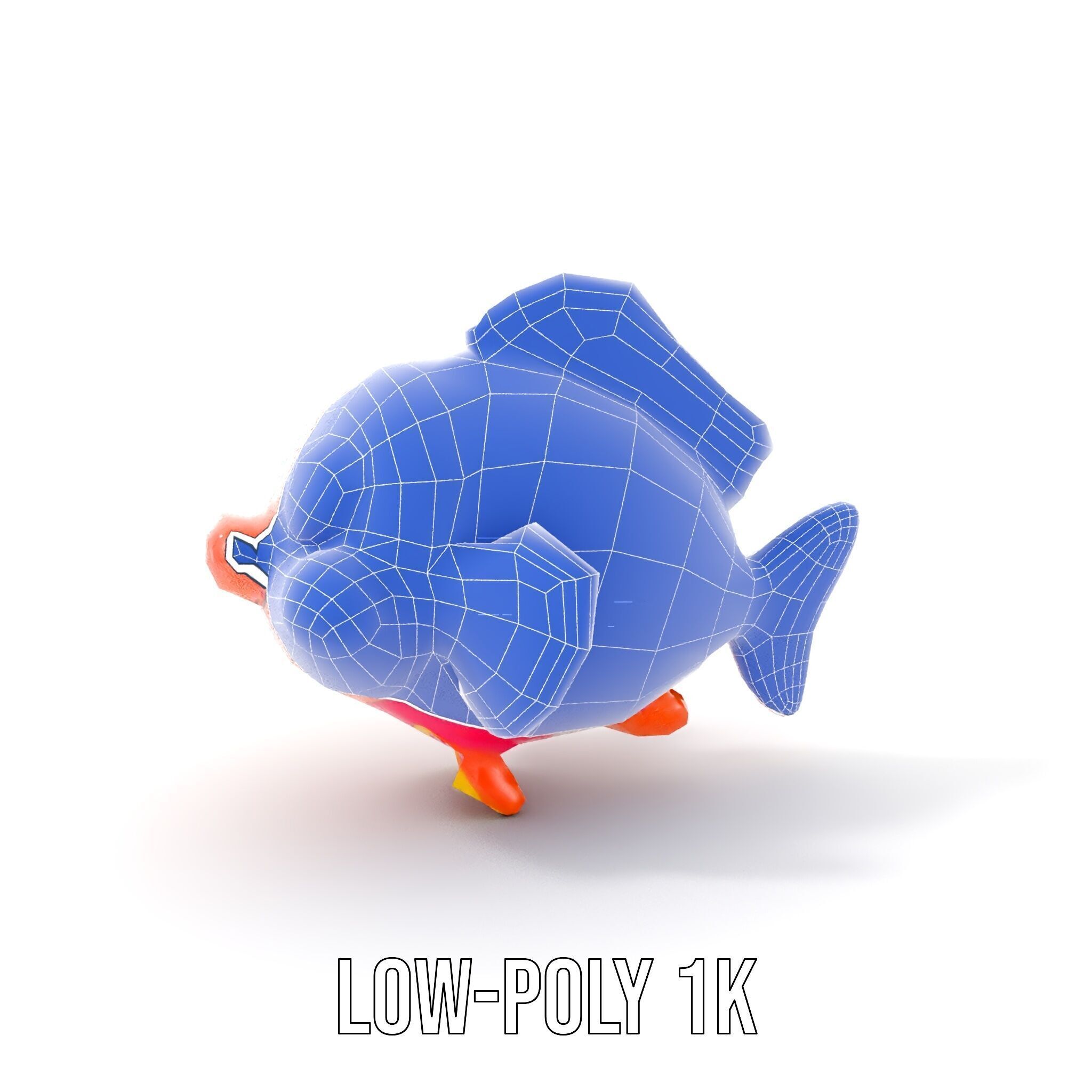 Cartoon Fish Model Pack with Vibrant Colors Low-poly 3D model_29