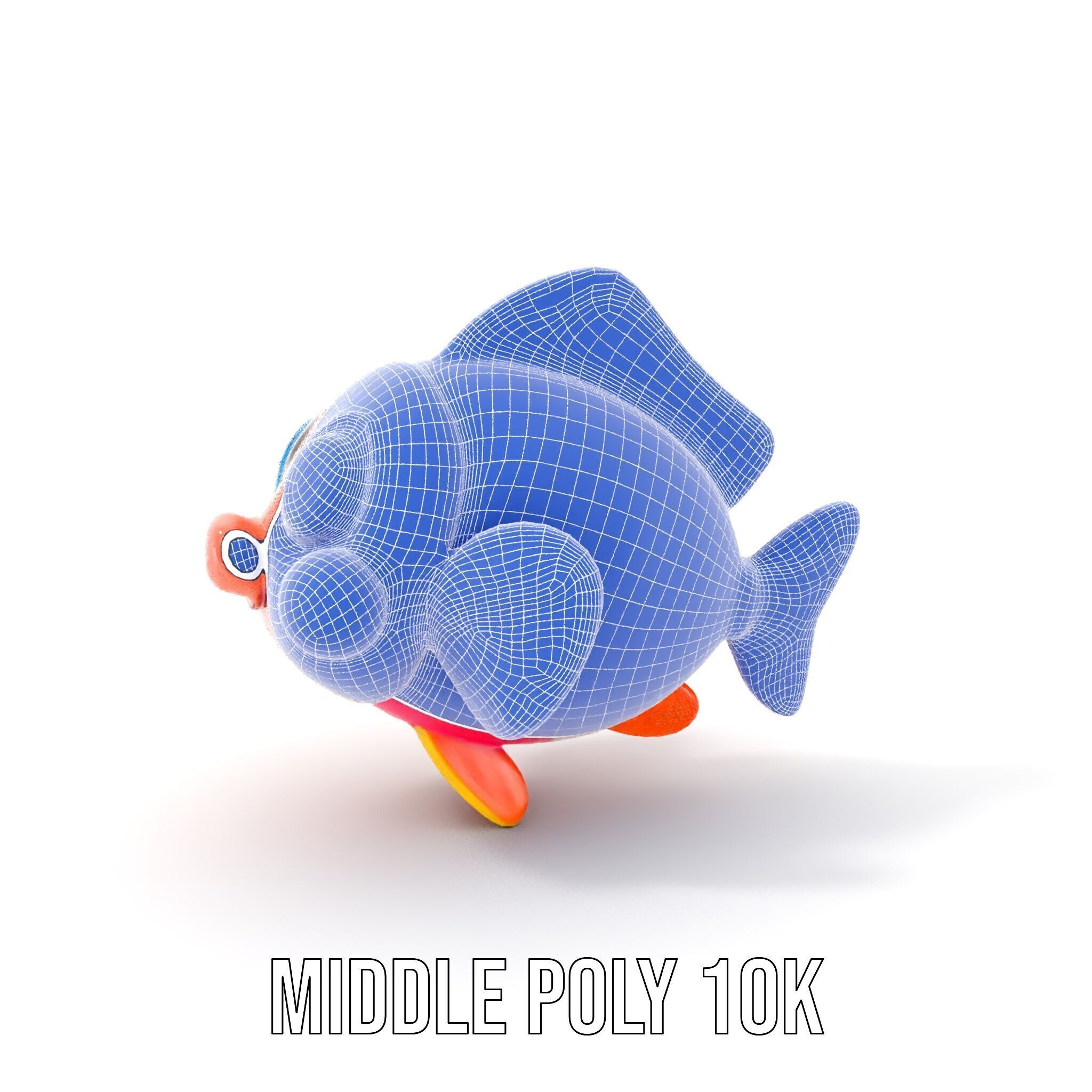Cartoon Fish Model Pack with Vibrant Colors Low-poly 3D model_12