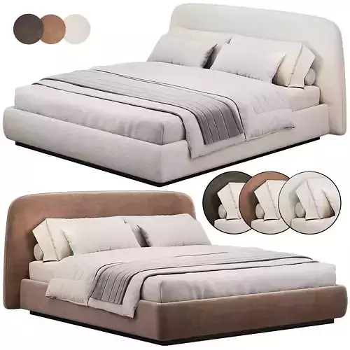 Velvet Grey Double Bed 180 by Alhome