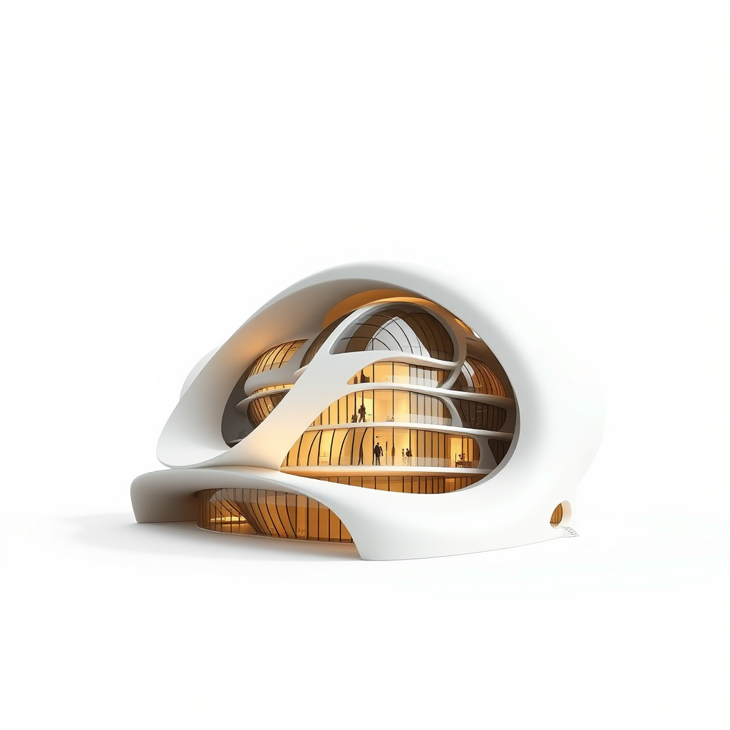 Futuristic Architecture Building Model Pack Low-poly 3D model_2