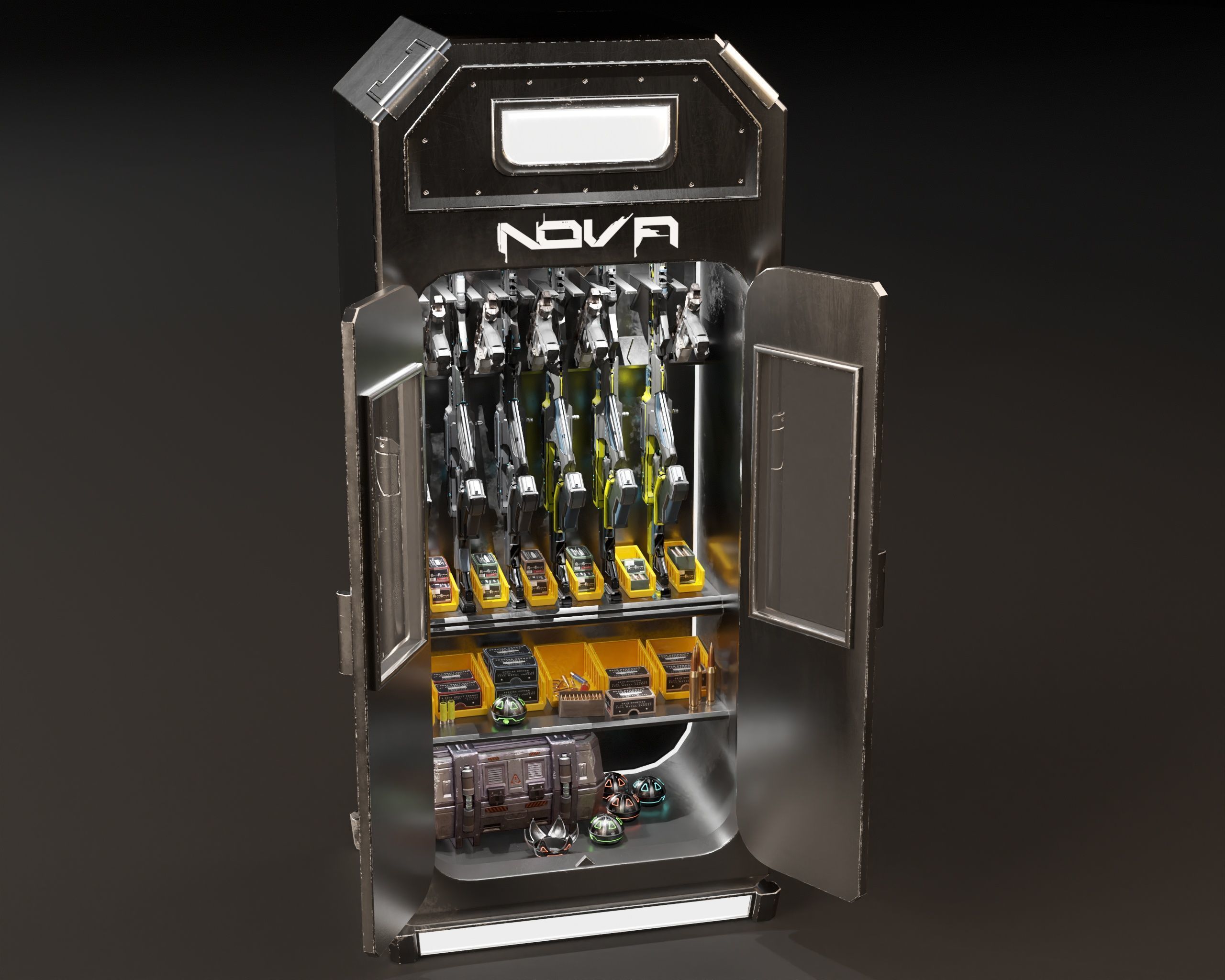 Sci-Fi Guns Locker 3D Model Collection_10